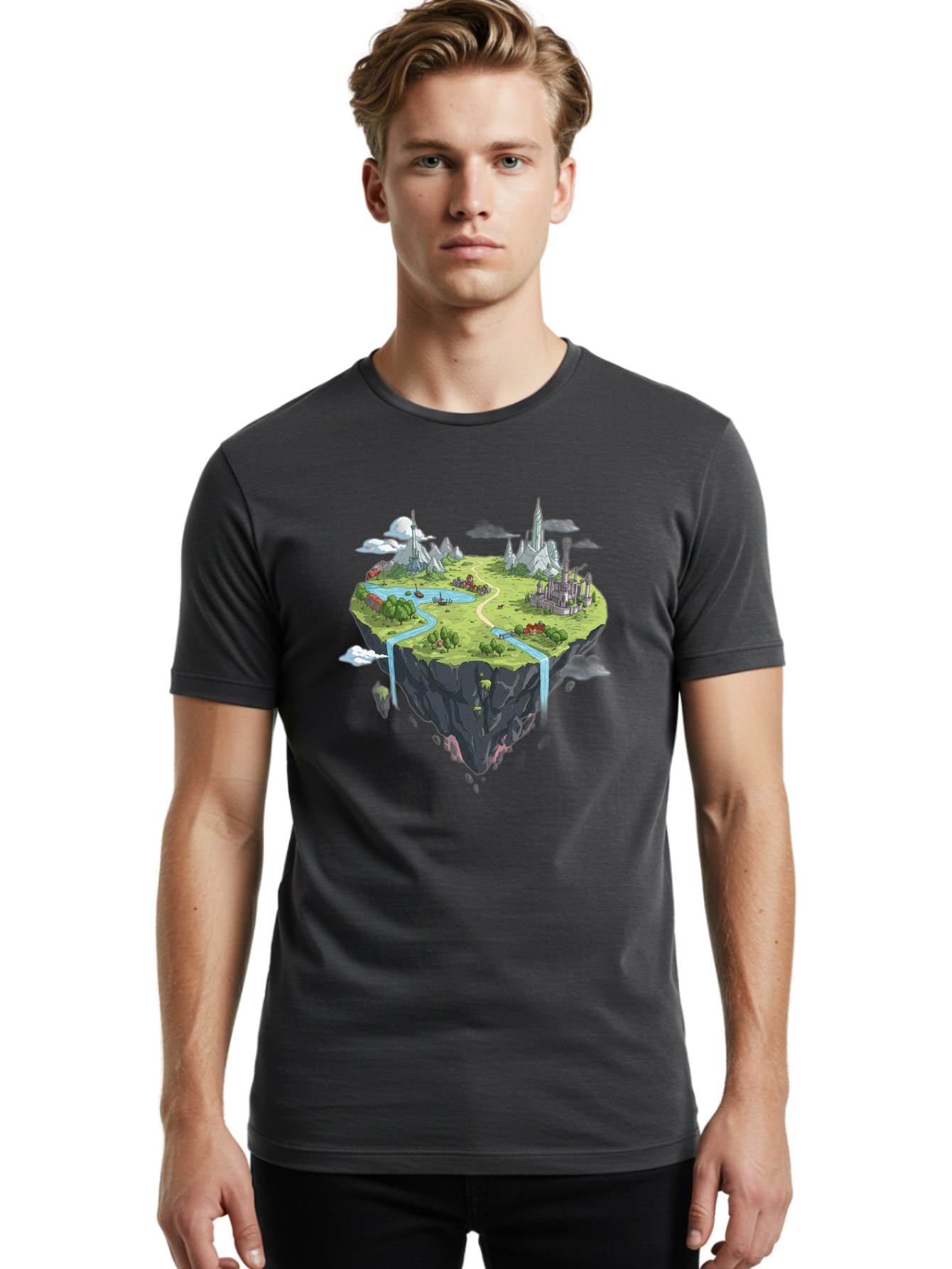 Floating-Island Men'S Graphic Tee, 100% Cotton, Comfortable Casual Summer Wear, Machine Washable, Vintage Camera, Old Camera, Antique Camera, Black Camera, Classic Photography, Photography Equipment, Nostalgic Device, Film Camera, Camera Art Baf073