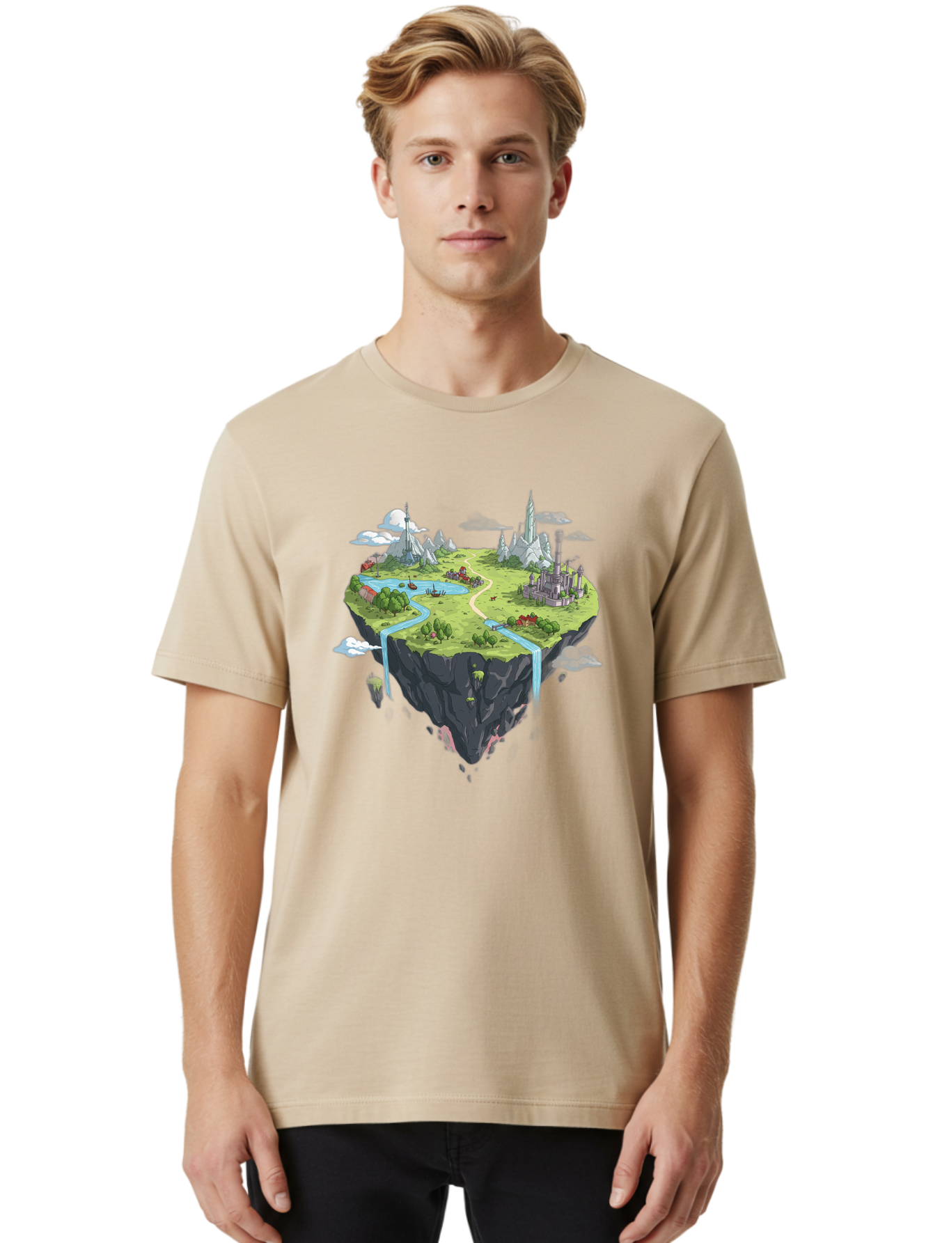 Floating-Island Men'S Graphic Tee, 100% Cotton, Comfortable Casual Summer Wear, Machine Washable, Vintage Camera, Old Camera, Antique Camera, Black Camera, Classic Photography, Photography Equipment, Nostalgic Device, Film Camera, Camera Art Baf073