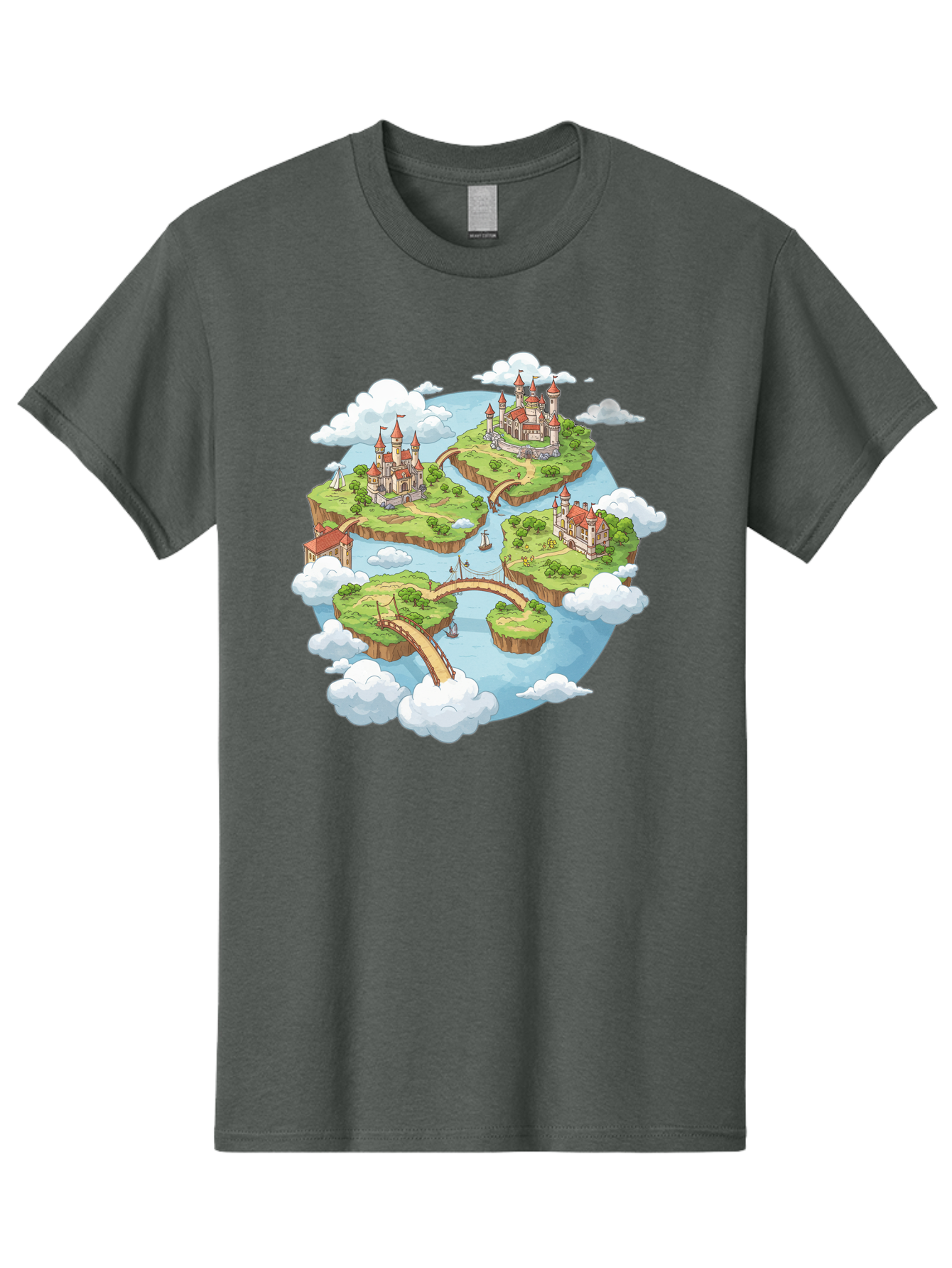 Floating-Islands-With-Castles Men'S Graphic Tee, 100% Cotton, Comfortable Casual Summer Wear, Machine Washable, Vintage Camera, Old Camera, Antique Camera, Black Camera, Classic Photography, Photography Equipment, Nostalgic Device, Baf074