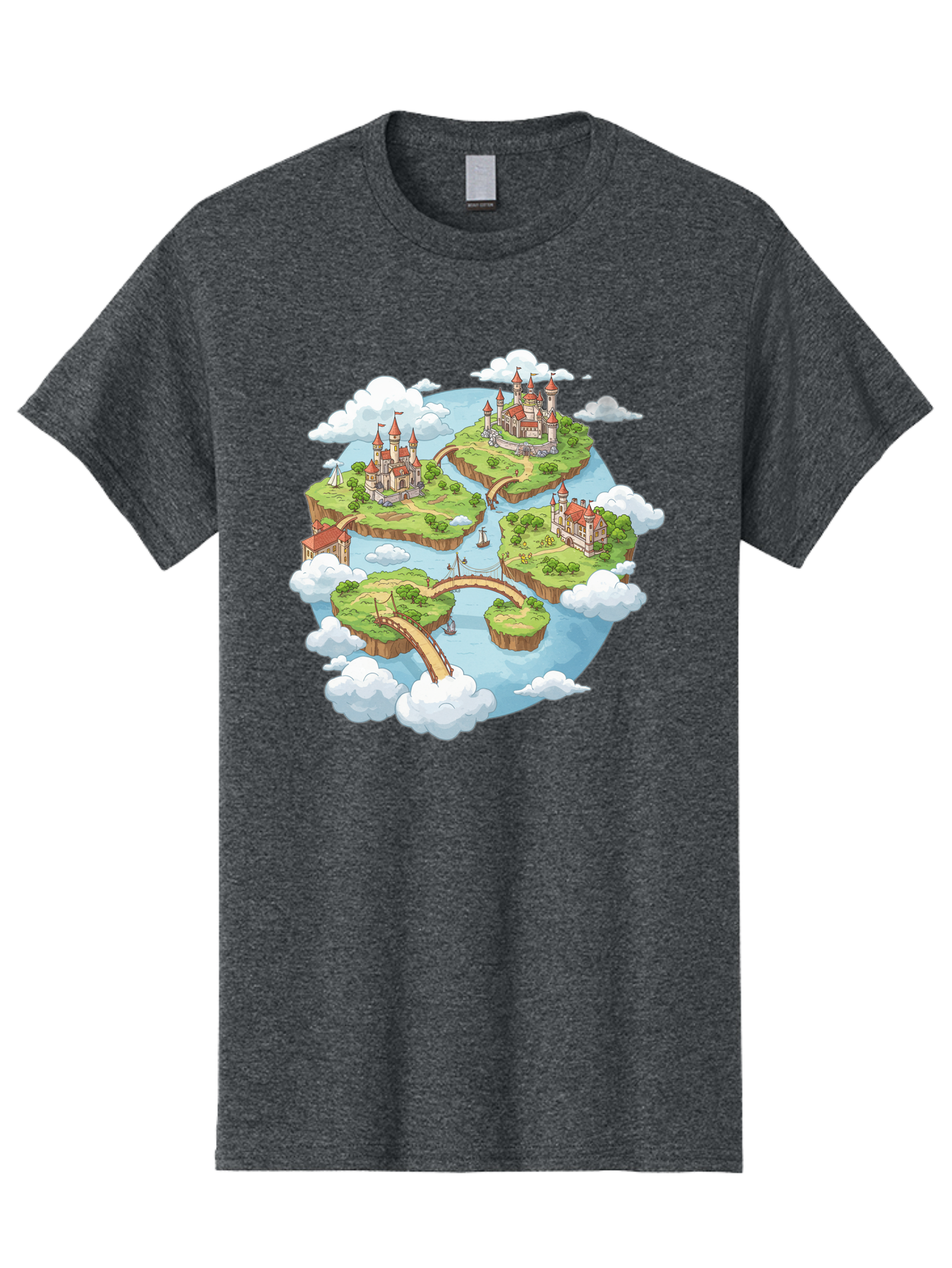 Floating-Islands-With-Castles Men'S Graphic Tee, 100% Cotton, Comfortable Casual Summer Wear, Machine Washable, Vintage Camera, Old Camera, Antique Camera, Black Camera, Classic Photography, Photography Equipment, Nostalgic Device, Baf074