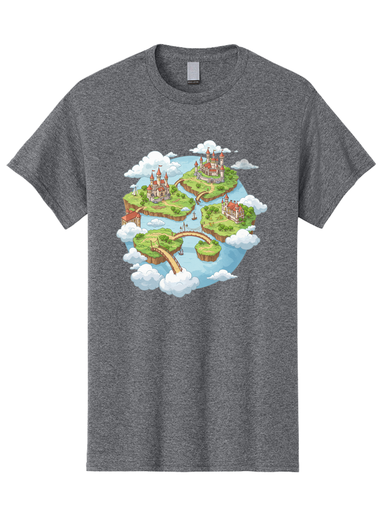 Floating-Islands-With-Castles Men'S Graphic Tee, 100% Cotton, Comfortable Casual Summer Wear, Machine Washable, Vintage Camera, Old Camera, Antique Camera, Black Camera, Classic Photography, Photography Equipment, Nostalgic Device, Baf074