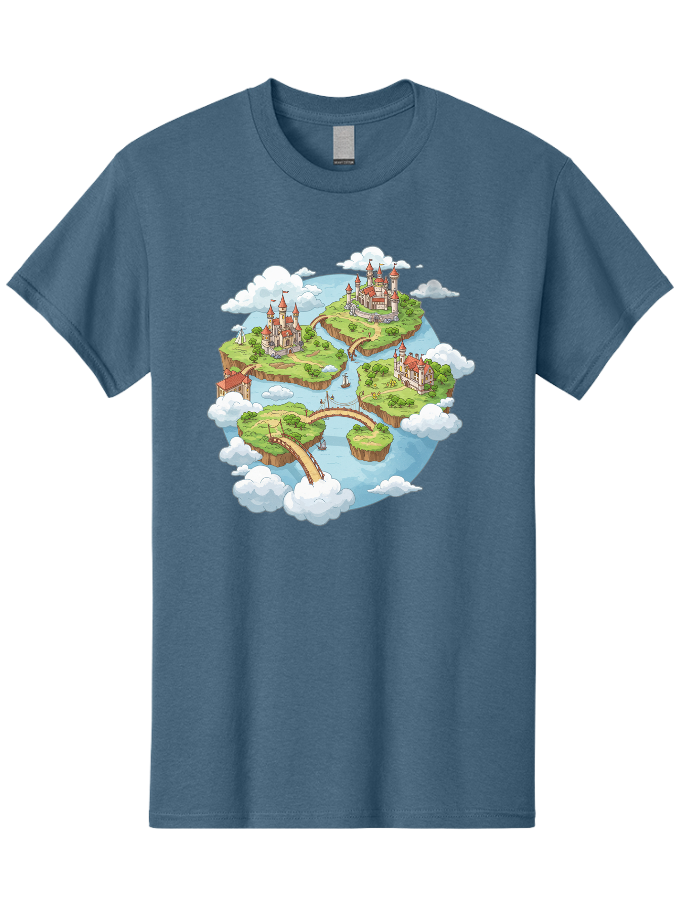 Floating-Islands-With-Castles Men'S Graphic Tee, 100% Cotton, Comfortable Casual Summer Wear, Machine Washable, Vintage Camera, Old Camera, Antique Camera, Black Camera, Classic Photography, Photography Equipment, Nostalgic Device, Baf074