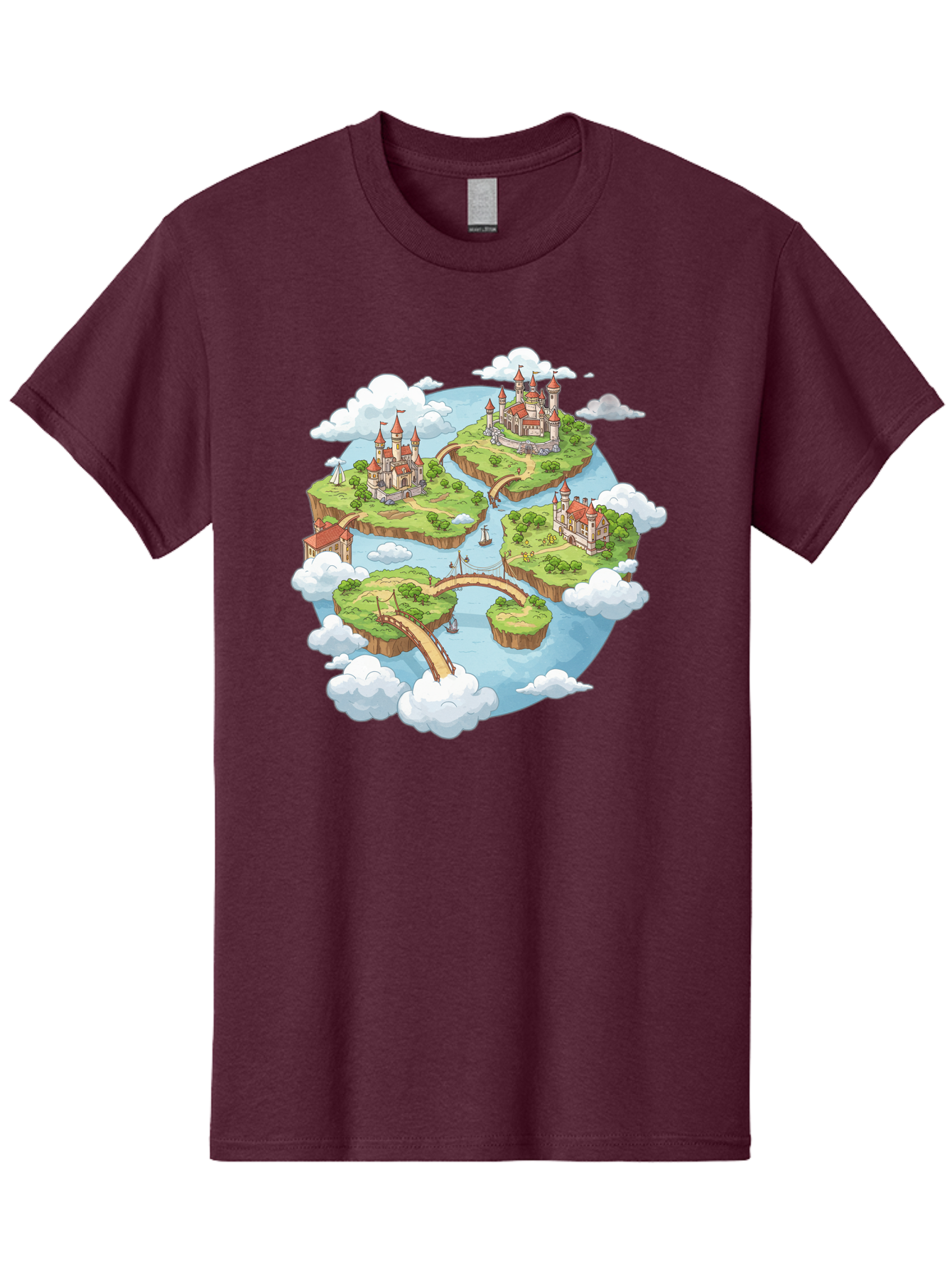 Floating-Islands-With-Castles Men'S Graphic Tee, 100% Cotton, Comfortable Casual Summer Wear, Machine Washable, Vintage Camera, Old Camera, Antique Camera, Black Camera, Classic Photography, Photography Equipment, Nostalgic Device, Baf074
