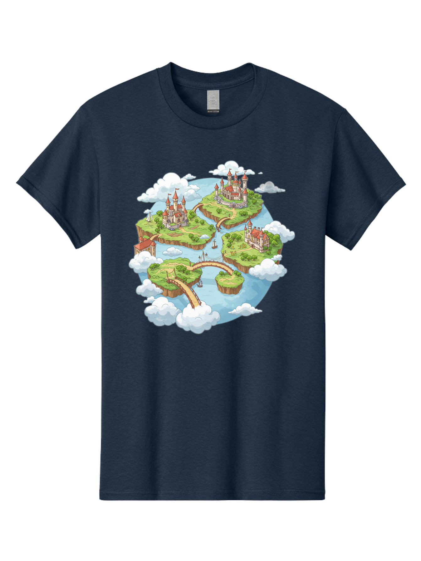 Floating-Islands-With-Castles Men'S Graphic Tee, 100% Cotton, Comfortable Casual Summer Wear, Machine Washable, Vintage Camera, Old Camera, Antique Camera, Black Camera, Classic Photography, Photography Equipment, Nostalgic Device, Baf074