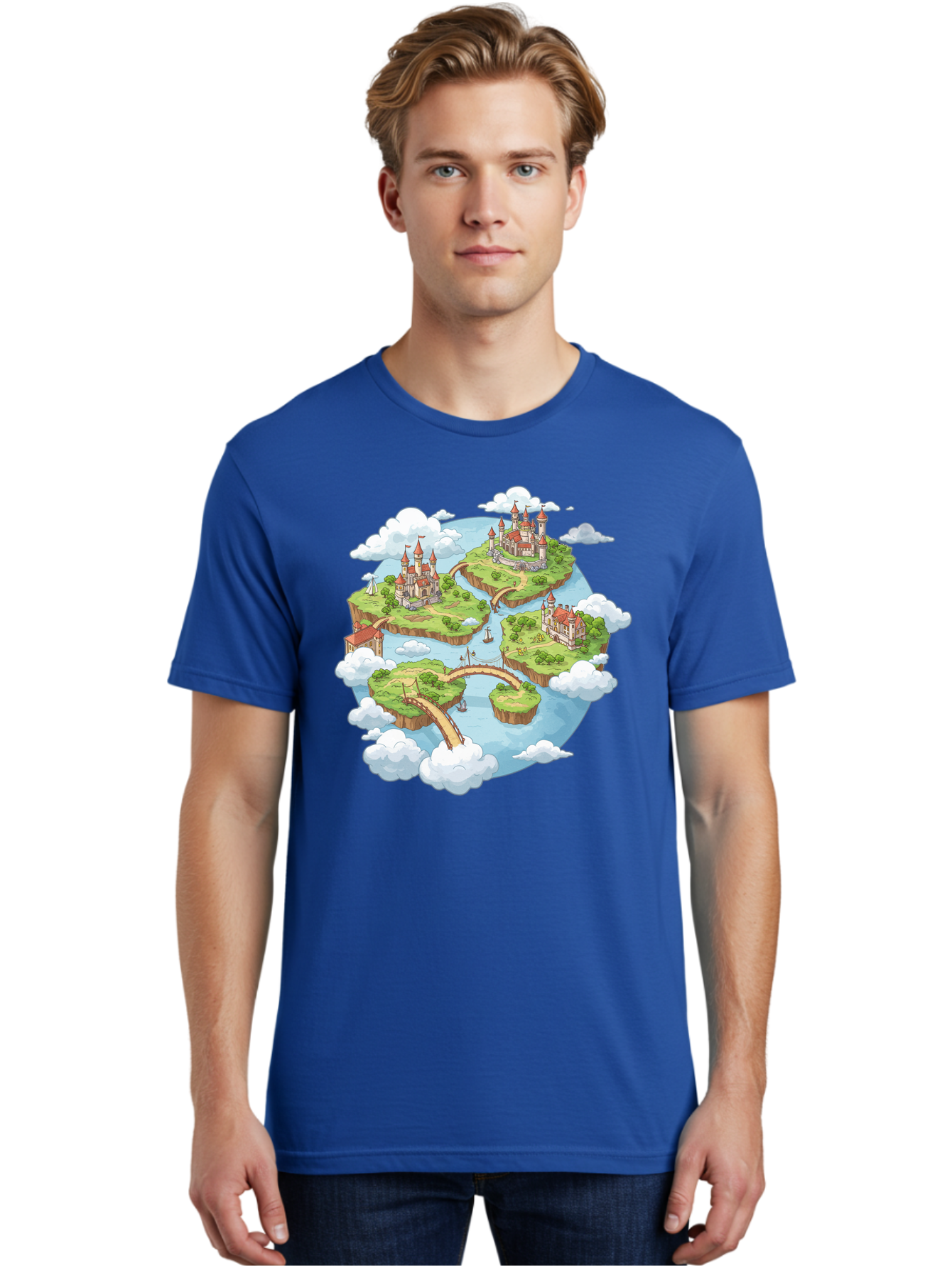 Floating-Islands-With-Castles Men'S Graphic Tee, 100% Cotton, Comfortable Casual Summer Wear, Machine Washable, Vintage Camera, Old Camera, Antique Camera, Black Camera, Classic Photography, Photography Equipment, Nostalgic Device, Baf074