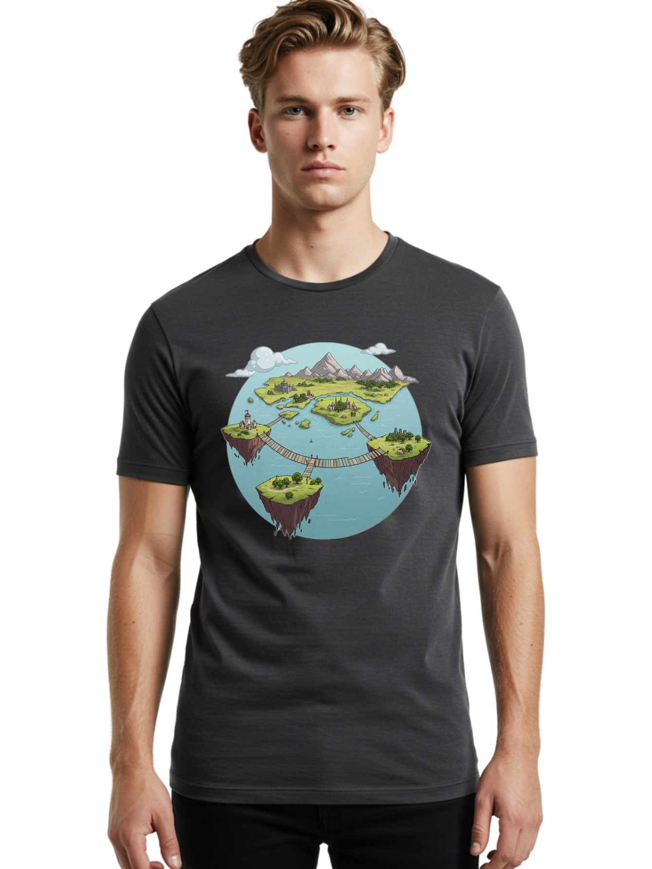 Floating-Islands Men'S Graphic Tee, 100% Cotton, Comfortable Casual Summer Wear, Machine Washable, Vintage Camera, Old Camera, Antique Camera, Black Camera, Classic Photography, Photography Equipment, Nostalgic Device, Film Camera, Camera Art Baf075