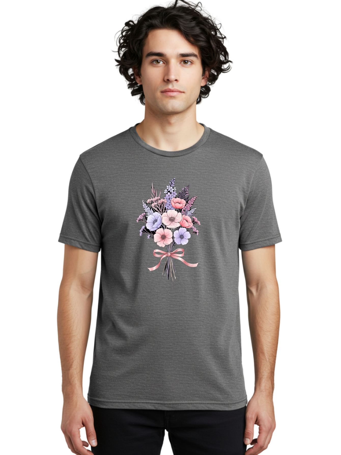 Floral-Bouquet-1 Men'S Graphic Tee, 100% Cotton, Comfortable Casual Summer Wear, Machine Washable, Vintage Camera, Old Camera, Antique Camera, Black Camera, Classic Photography, Photography Equipment, Nostalgic Device, Film Camera, Camera Art Baf076
