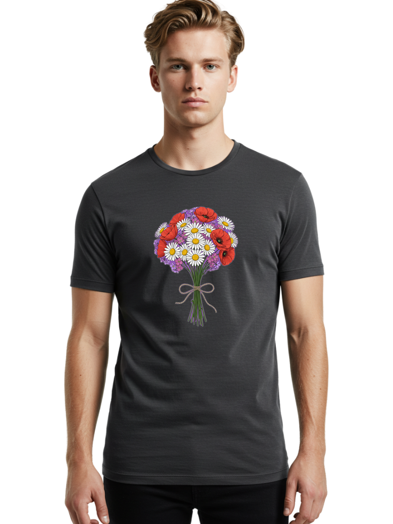 Floral-Bouquet-4 Men'S Graphic Tee, 100% Cotton, Comfortable Casual Summer Wear, Machine Washable, Vintage Camera, Old Camera, Antique Camera, Black Camera, Classic Photography, Photography Equipment, Nostalgic Device, Film Camera, Camera Art Baf079
