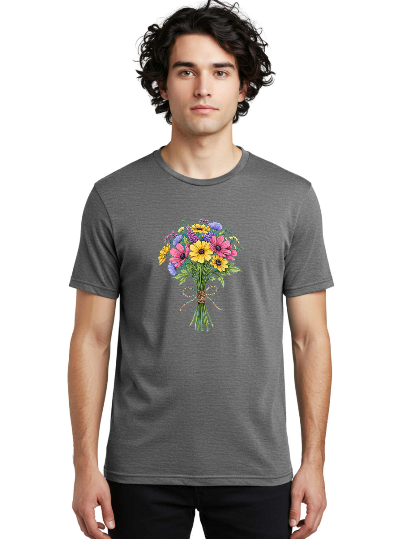 Floral-Bouquet-5 Men'S Graphic Tee, 100% Cotton, Comfortable Casual Summer Wear, Machine Washable, Vintage Camera, Old Camera, Antique Camera, Black Camera, Classic Photography, Photography Equipment, Nostalgic Device, Film Camera, Camera Art Baf080