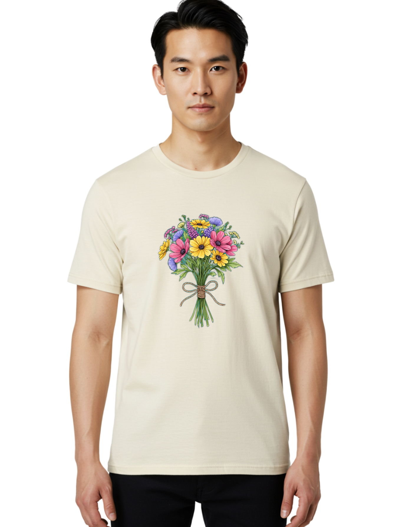 Floral-Bouquet-5 Men'S Graphic Tee, 100% Cotton, Comfortable Casual Summer Wear, Machine Washable, Vintage Camera, Old Camera, Antique Camera, Black Camera, Classic Photography, Photography Equipment, Nostalgic Device, Film Camera, Camera Art Baf080