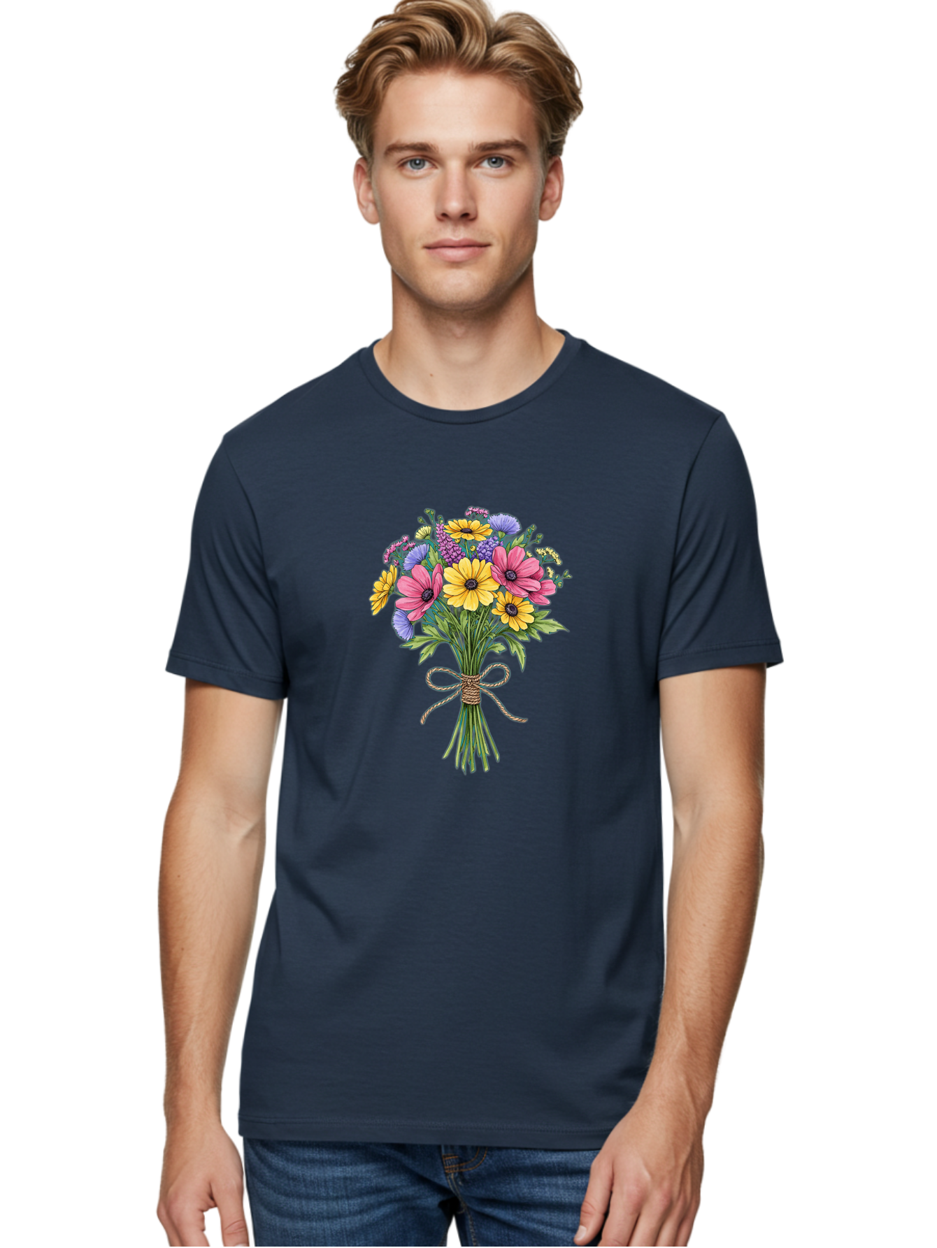 Floral-Bouquet-5 Men'S Graphic Tee, 100% Cotton, Comfortable Casual Summer Wear, Machine Washable, Vintage Camera, Old Camera, Antique Camera, Black Camera, Classic Photography, Photography Equipment, Nostalgic Device, Film Camera, Camera Art Baf080