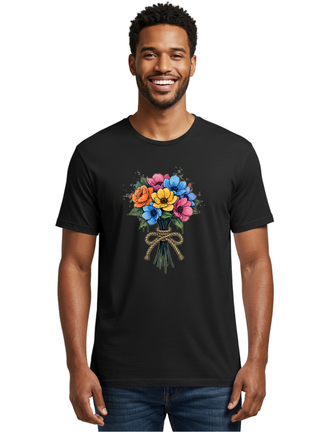 Floral-Bouquet Men'S Graphic Tee, 100% Cotton, Comfortable Casual Summer Wear, Machine Washable, Vintage Camera, Old Camera, Antique Camera, Black Camera, Classic Photography, Photography Equipment, Nostalgic Device, Film Camera, Camera Art Baf083