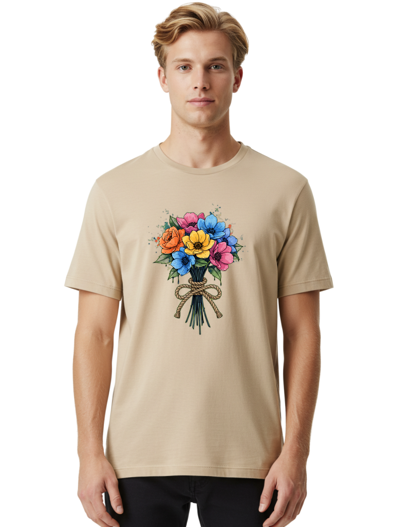 Floral-Bouquet Men'S Graphic Tee, 100% Cotton, Comfortable Casual Summer Wear, Machine Washable, Vintage Camera, Old Camera, Antique Camera, Black Camera, Classic Photography, Photography Equipment, Nostalgic Device, Film Camera, Camera Art Baf083