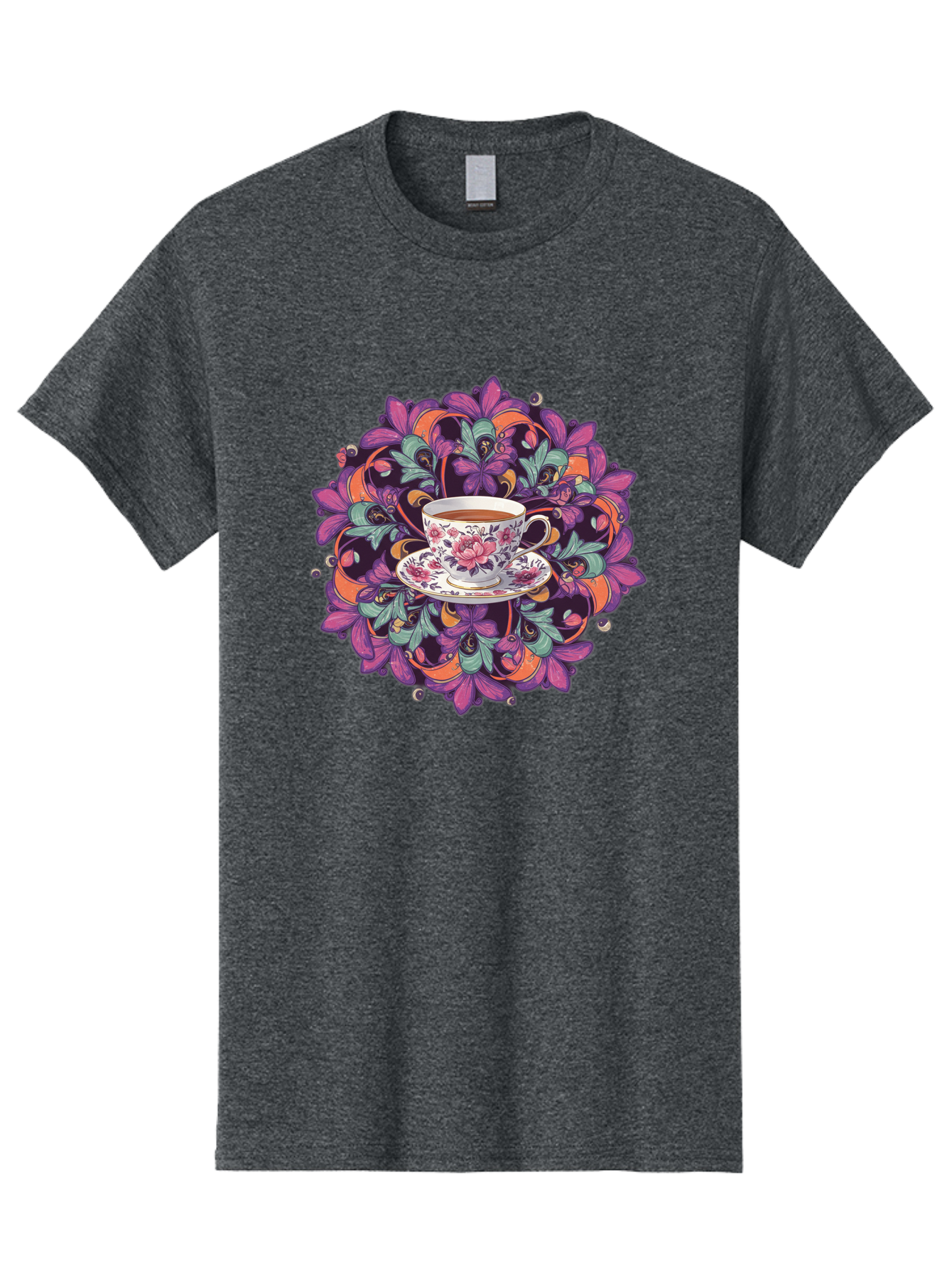 Floral-Tea-Cup Men'S Graphic Tee, 100% Cotton, Comfortable Casual Summer Wear, Machine Washable, Vintage Camera, Old Camera, Antique Camera, Black Camera, Classic Photography, Photography Equipment, Nostalgic Device, Film Camera, Camera Art Baf086
