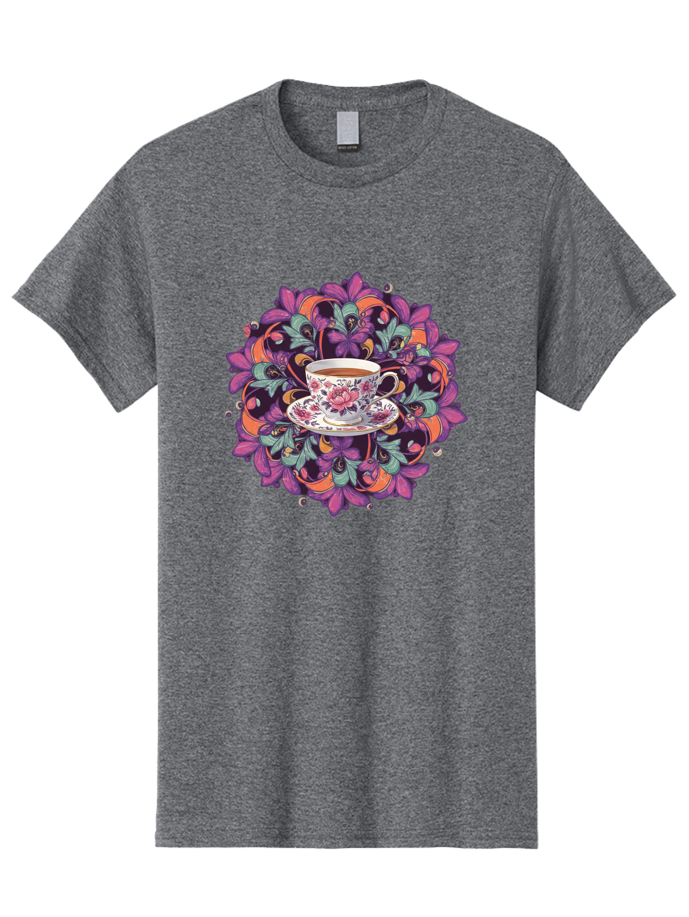 Floral-Tea-Cup Men'S Graphic Tee, 100% Cotton, Comfortable Casual Summer Wear, Machine Washable, Vintage Camera, Old Camera, Antique Camera, Black Camera, Classic Photography, Photography Equipment, Nostalgic Device, Film Camera, Camera Art Baf086