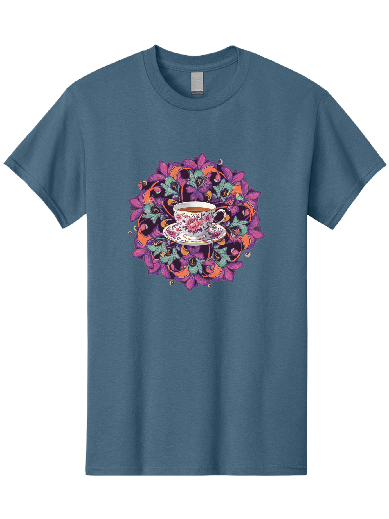 Floral-Tea-Cup Men'S Graphic Tee, 100% Cotton, Comfortable Casual Summer Wear, Machine Washable, Vintage Camera, Old Camera, Antique Camera, Black Camera, Classic Photography, Photography Equipment, Nostalgic Device, Film Camera, Camera Art Baf086