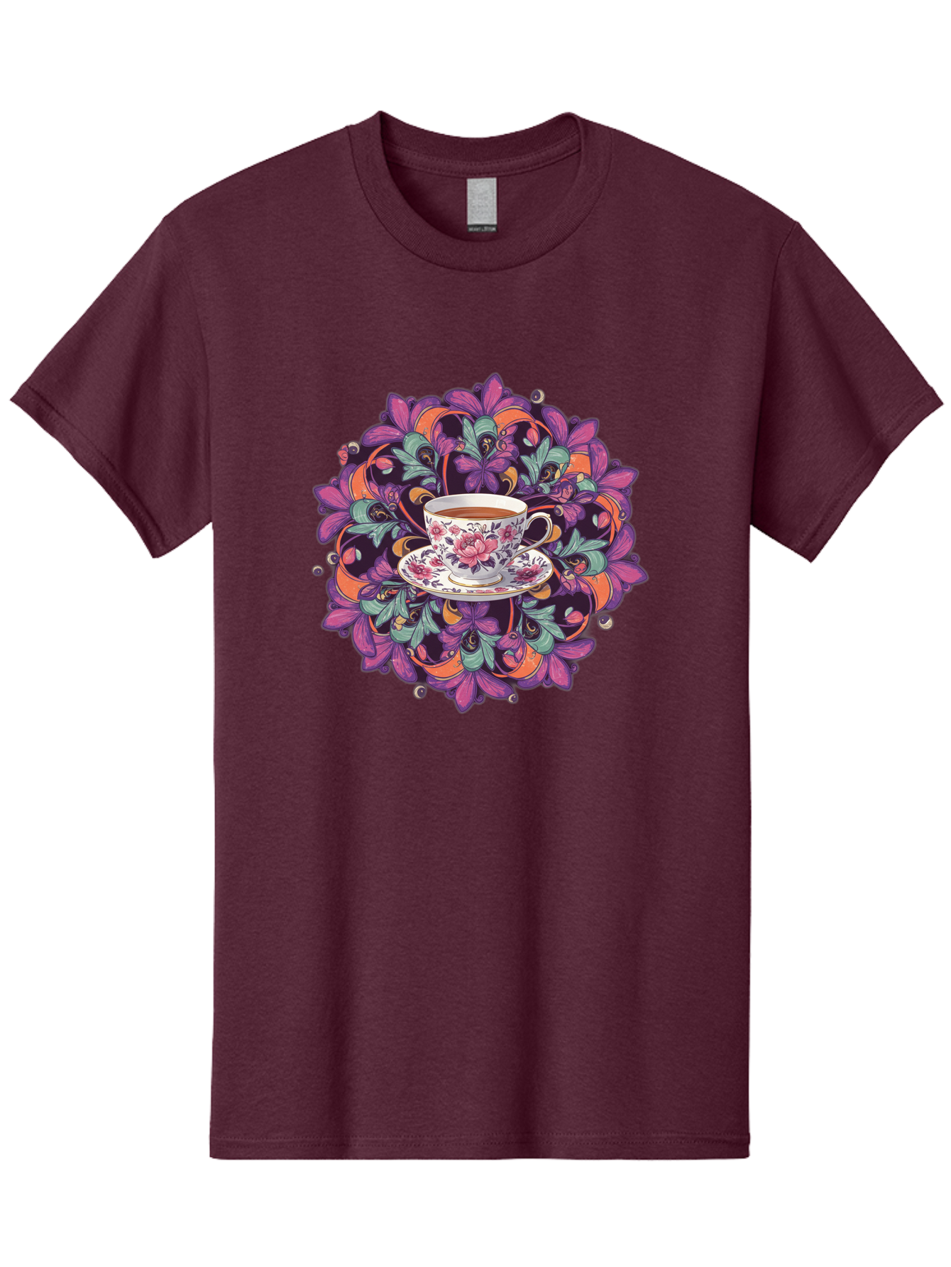 Floral-Tea-Cup Men'S Graphic Tee, 100% Cotton, Comfortable Casual Summer Wear, Machine Washable, Vintage Camera, Old Camera, Antique Camera, Black Camera, Classic Photography, Photography Equipment, Nostalgic Device, Film Camera, Camera Art Baf086
