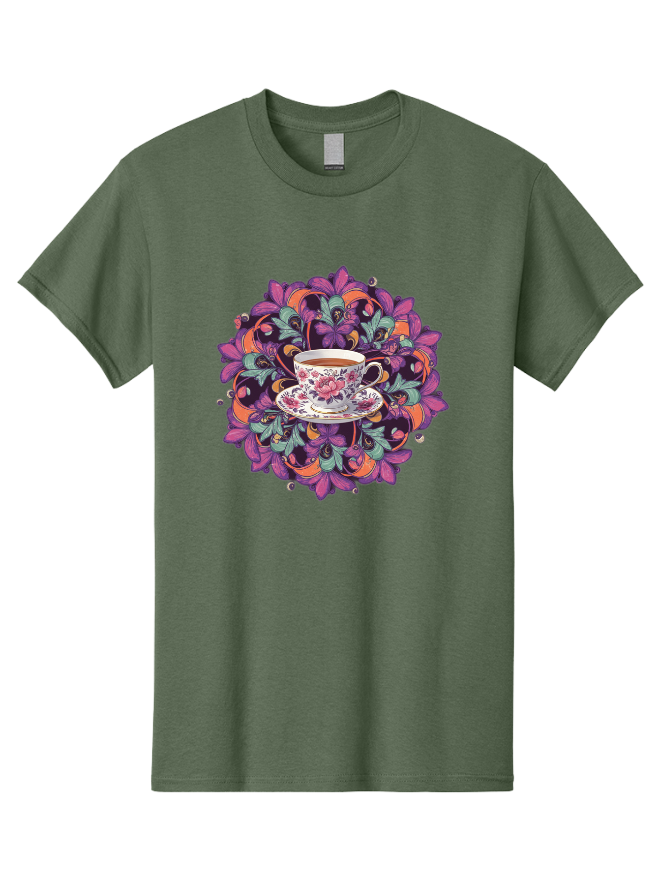 Floral-Tea-Cup Men'S Graphic Tee, 100% Cotton, Comfortable Casual Summer Wear, Machine Washable, Vintage Camera, Old Camera, Antique Camera, Black Camera, Classic Photography, Photography Equipment, Nostalgic Device, Film Camera, Camera Art Baf086