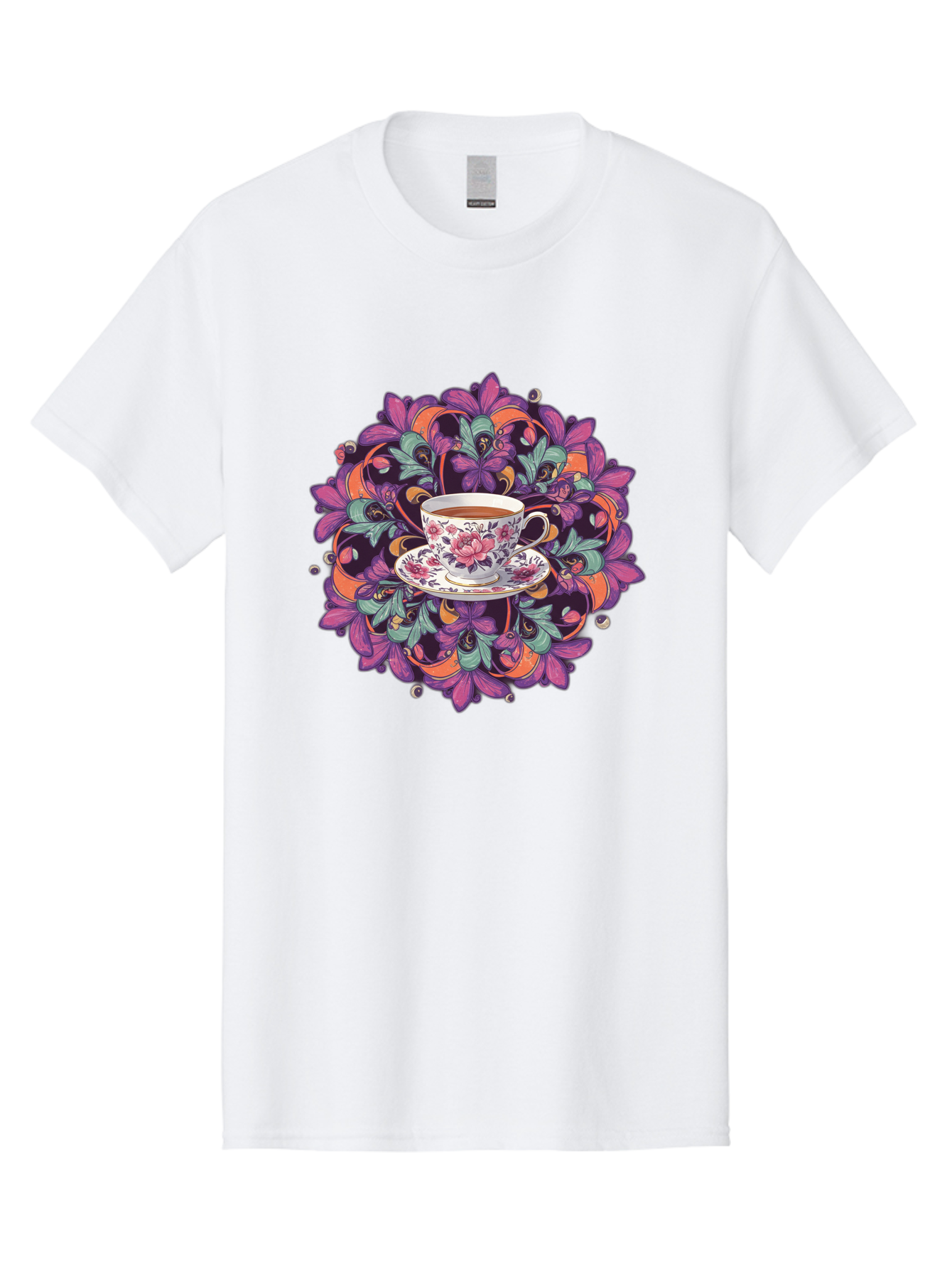 Floral-Tea-Cup Men'S Graphic Tee, 100% Cotton, Comfortable Casual Summer Wear, Machine Washable, Vintage Camera, Old Camera, Antique Camera, Black Camera, Classic Photography, Photography Equipment, Nostalgic Device, Film Camera, Camera Art Baf086