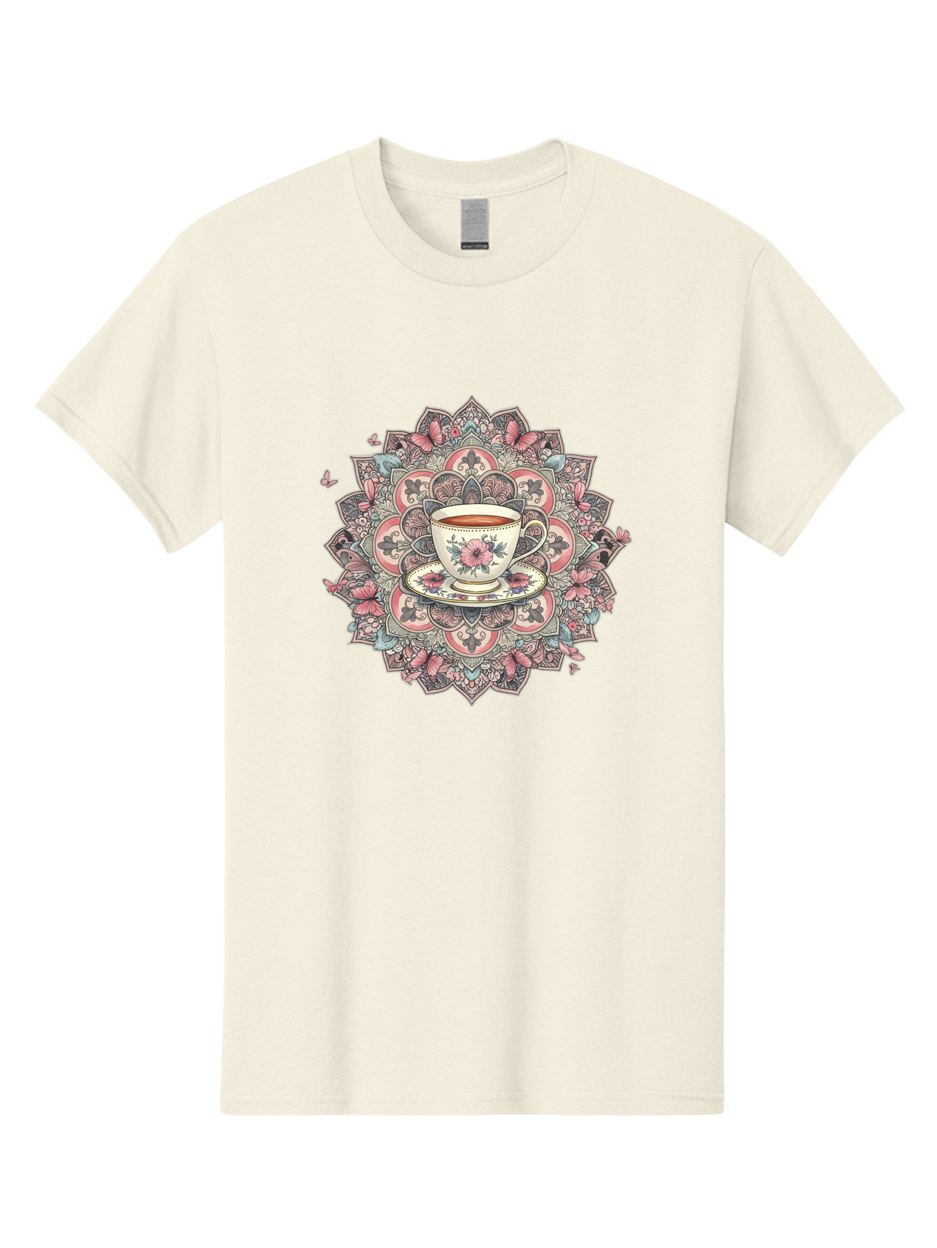 Floral-Teacup-Mandala Men'S Graphic Tee, 100% Cotton, Comfortable Casual Summer Wear, Machine Washable, Vintage Camera, Old Camera, Antique Camera, Black Camera, Classic Photography, Photography Equipment, Nostalgic Device, Film Camera, Baf087