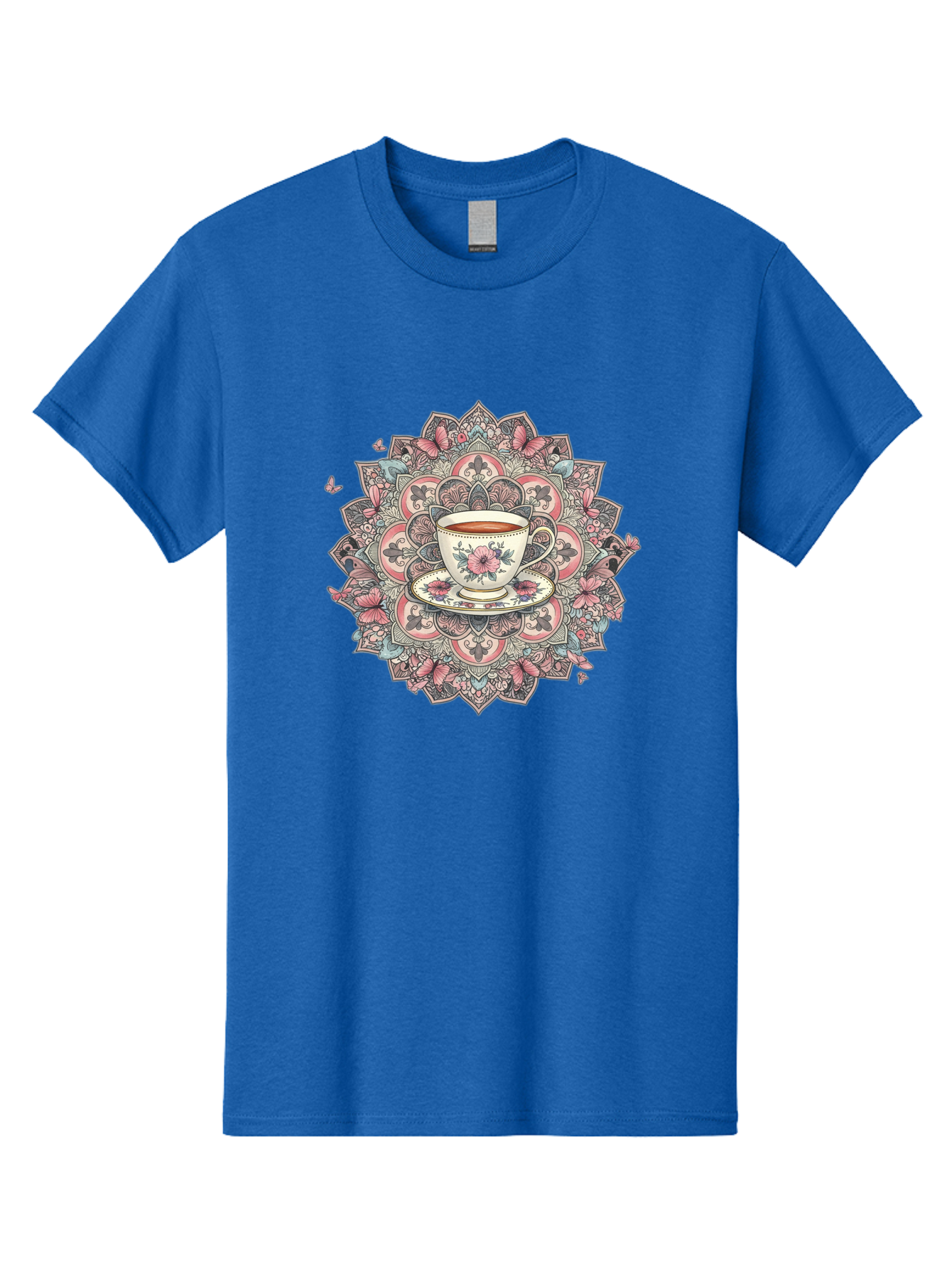 Floral-Teacup-Mandala Men'S Graphic Tee, 100% Cotton, Comfortable Casual Summer Wear, Machine Washable, Vintage Camera, Old Camera, Antique Camera, Black Camera, Classic Photography, Photography Equipment, Nostalgic Device, Film Camera, Baf087