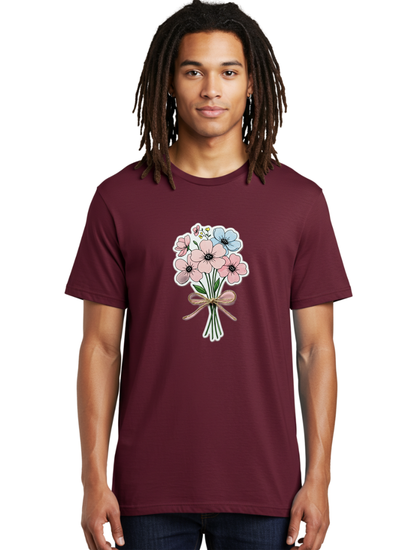 Flower-Bouquet-1 Men'S Graphic Tee, 100% Cotton, Comfortable Casual Summer Wear, Machine Washable, Vintage Camera, Old Camera, Antique Camera, Black Camera, Classic Photography, Photography Equipment, Nostalgic Device, Film Camera, Camera Art Baf088