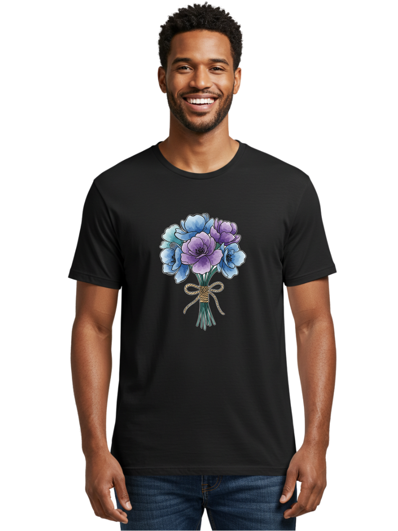 Flower-Bouquet Men'S Graphic Tee, 100% Cotton, Comfortable Casual Summer Wear, Machine Washable, Vintage Camera, Old Camera, Antique Camera, Black Camera, Classic Photography, Photography Equipment, Nostalgic Device, Film Camera, Camera Art Baf089