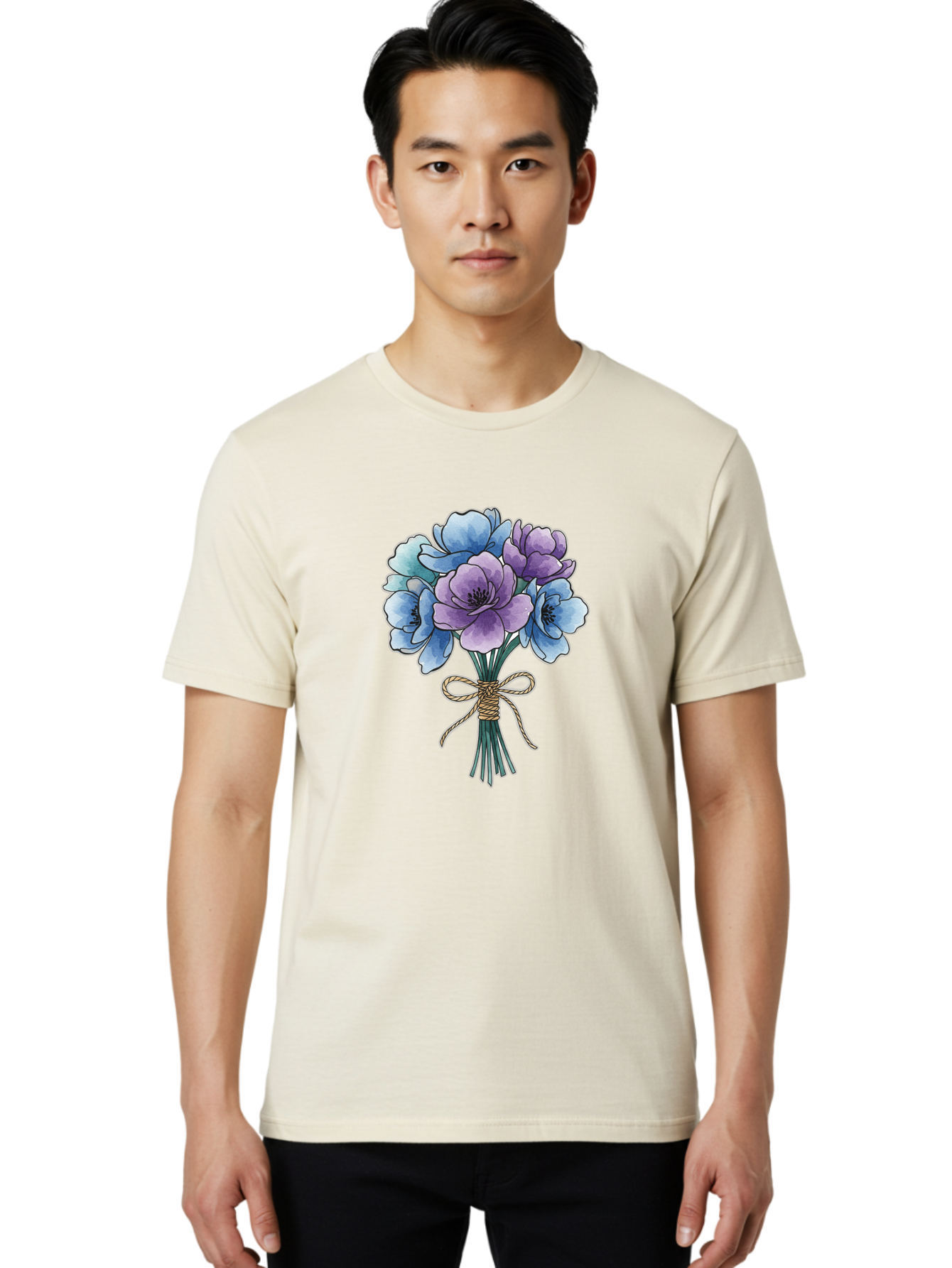 Flower-Bouquet Men'S Graphic Tee, 100% Cotton, Comfortable Casual Summer Wear, Machine Washable, Vintage Camera, Old Camera, Antique Camera, Black Camera, Classic Photography, Photography Equipment, Nostalgic Device, Film Camera, Camera Art Baf089