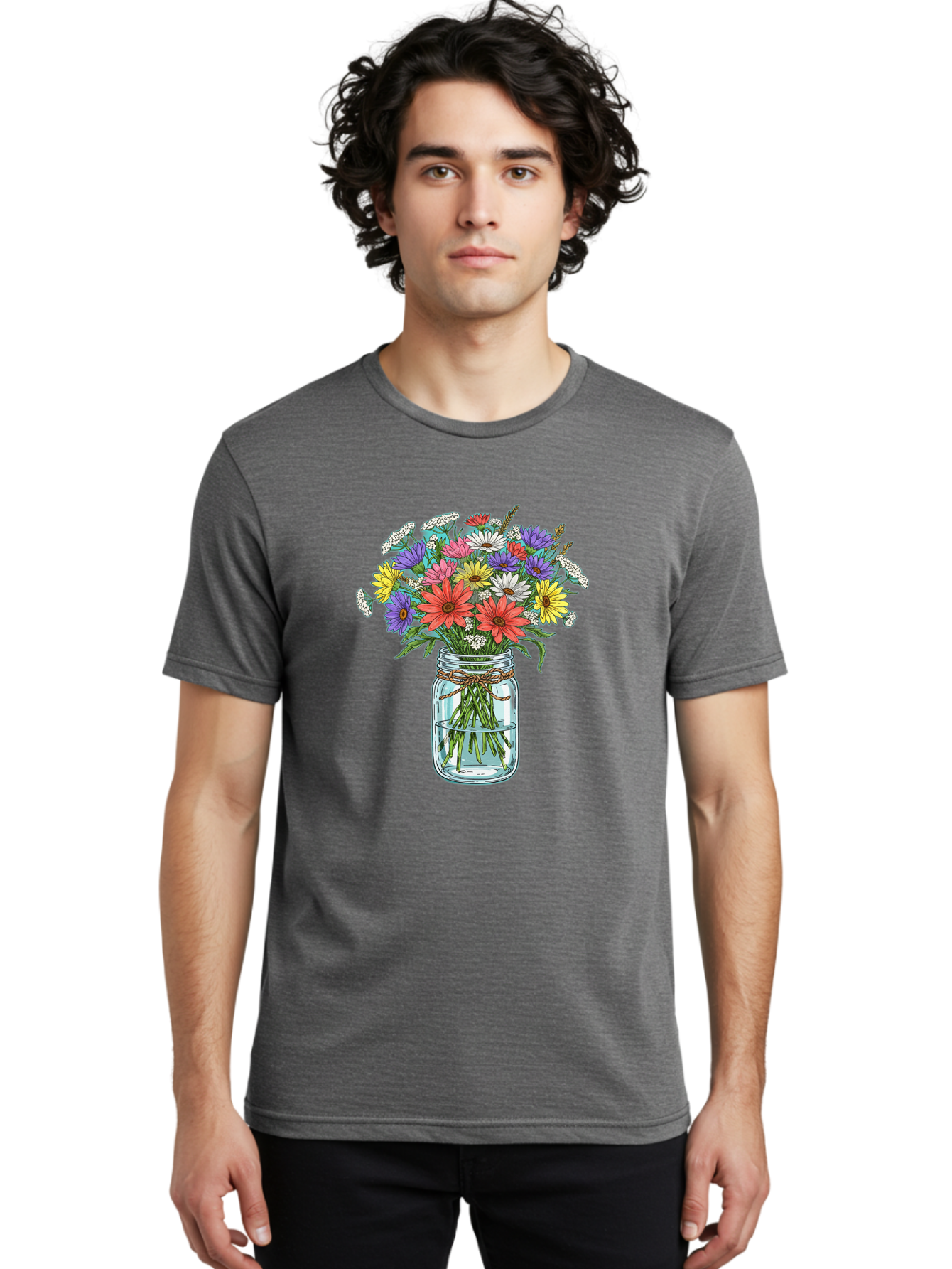 Flowers-In-Mason-Jar Men'S Graphic Tee, 100% Cotton, Comfortable Casual Summer Wear, Machine Washable, Vintage Camera, Old Camera, Antique Camera, Black Camera, Classic Photography, Photography Equipment, Nostalgic Device, Film Camera, Baf090