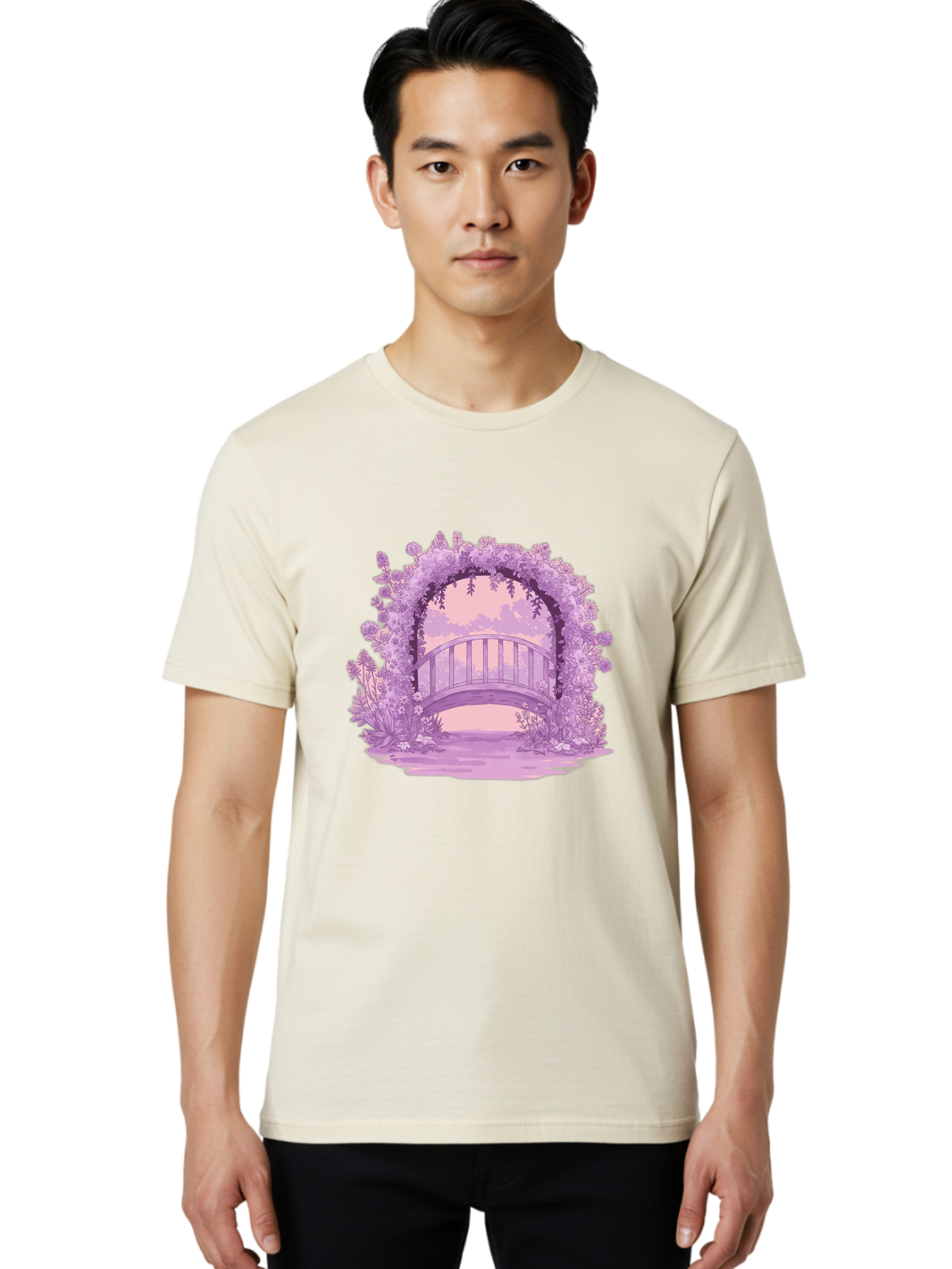 Footbridge-2 Men'S Graphic Tee, 100% Cotton, Comfortable Casual Summer Wear, Machine Washable, Vintage Camera, Old Camera, Antique Camera, Black Camera, Classic Photography, Photography Equipment, Nostalgic Device, Film Camera, Camera Art Baf093