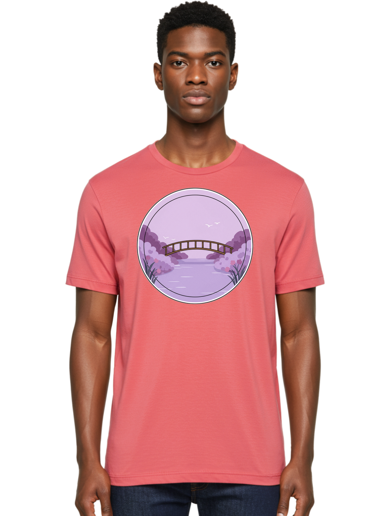 Footbridge-Over-Water Men'S Graphic Tee, 100% Cotton, Comfortable Casual Summer Wear, Machine Washable, Vintage Camera, Old Camera, Antique Camera, Black Camera, Classic Photography, Photography Equipment, Nostalgic Device, Film Camera, Baf094