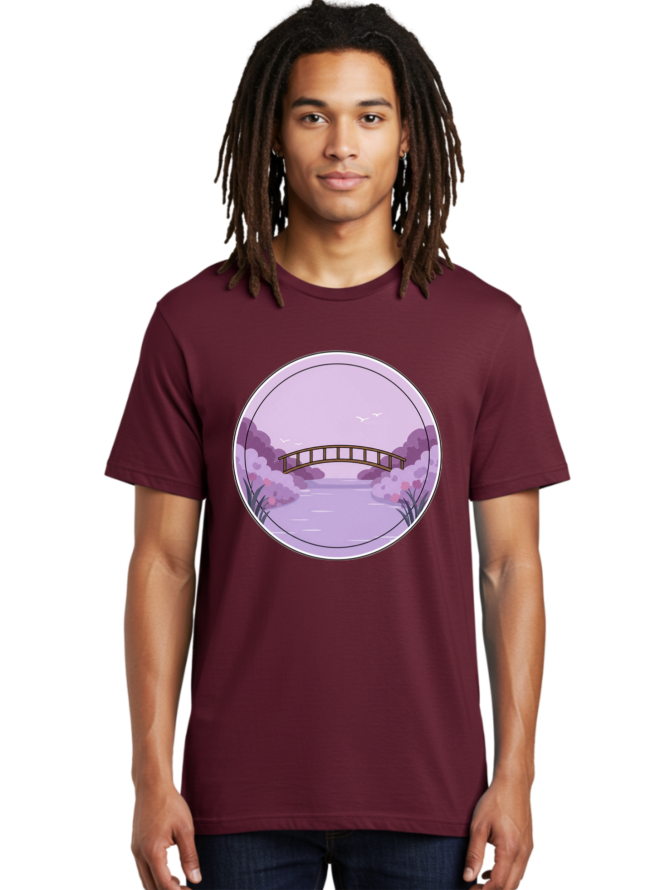 Footbridge-Over-Water Men'S Graphic Tee, 100% Cotton, Comfortable Casual Summer Wear, Machine Washable, Vintage Camera, Old Camera, Antique Camera, Black Camera, Classic Photography, Photography Equipment, Nostalgic Device, Film Camera, Baf094