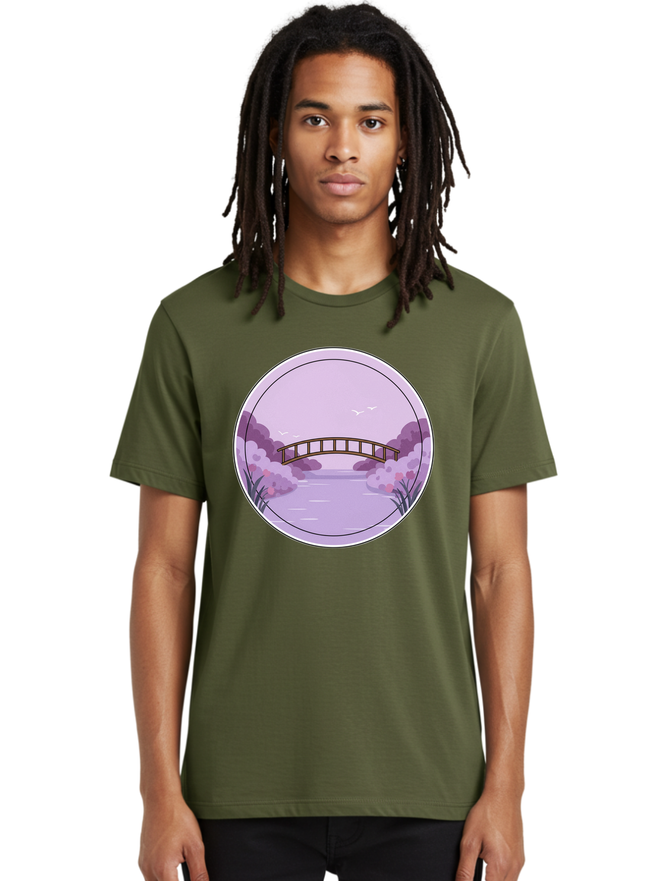 Footbridge-Over-Water Men'S Graphic Tee, 100% Cotton, Comfortable Casual Summer Wear, Machine Washable, Vintage Camera, Old Camera, Antique Camera, Black Camera, Classic Photography, Photography Equipment, Nostalgic Device, Film Camera, Baf094