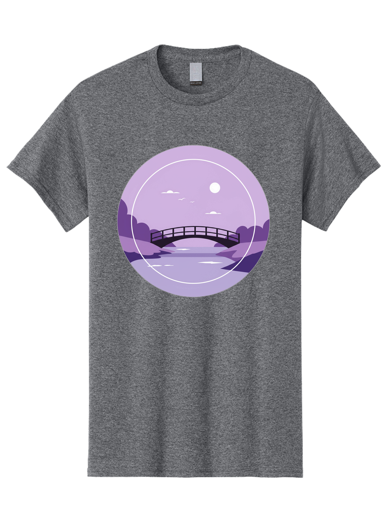 Footbridge-Under-Moonlight Men'S Graphic Tee, 100% Cotton, Comfortable Casual Summer Wear, Machine Washable, Vintage Camera, Old Camera, Antique Camera, Black Camera, Classic Photography, Photography Equipment, Nostalgic Device, Film Camera, Baf095