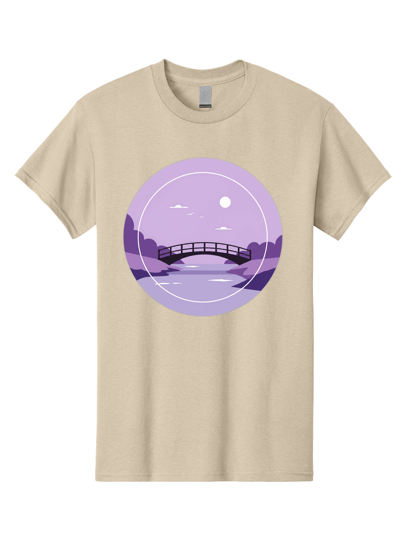 Footbridge-Under-Moonlight Men'S Graphic Tee, 100% Cotton, Comfortable Casual Summer Wear, Machine Washable, Vintage Camera, Old Camera, Antique Camera, Black Camera, Classic Photography, Photography Equipment, Nostalgic Device, Film Camera, Baf095