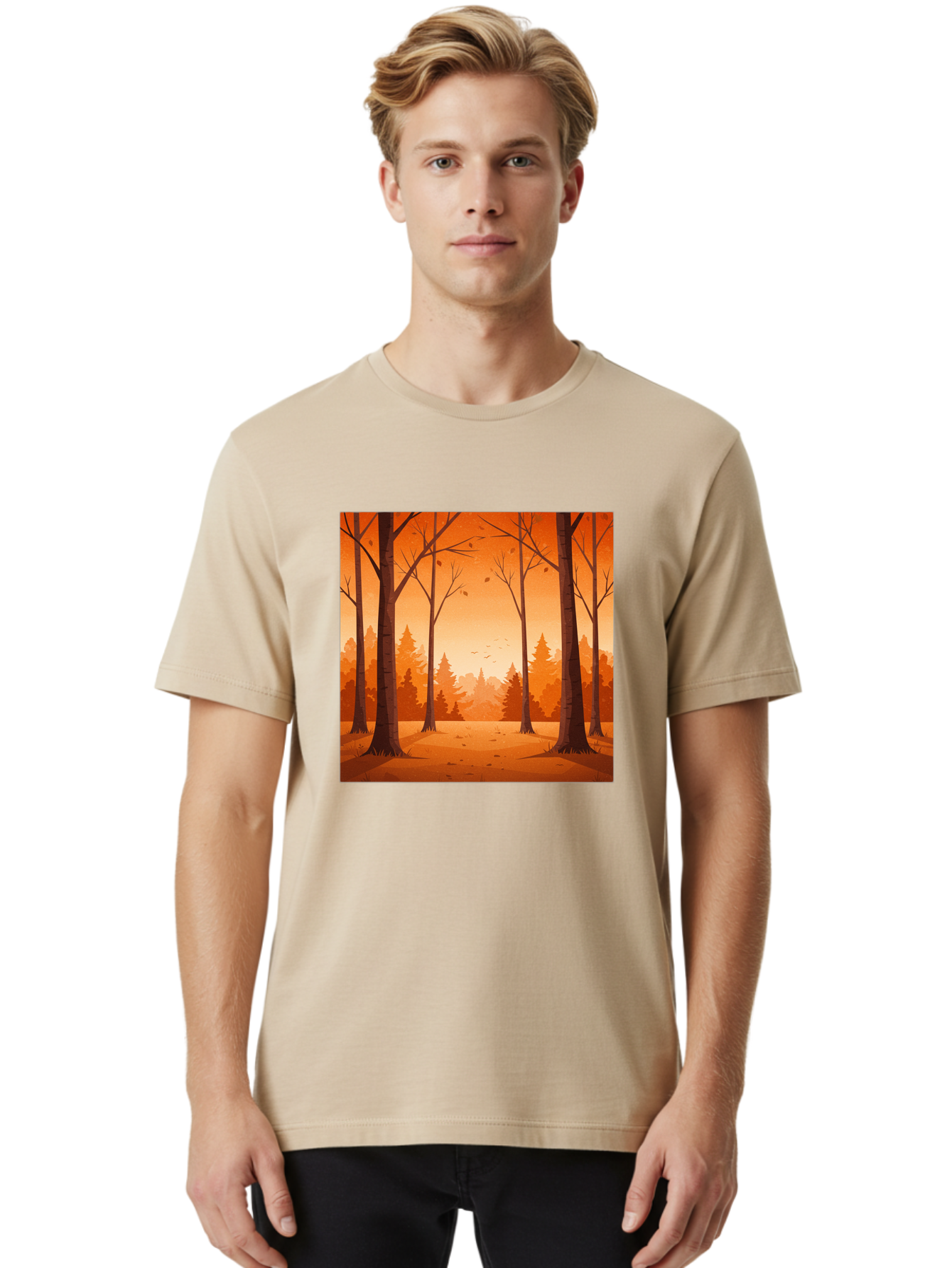 Forest-Landscape Men'S Graphic Tee, 100% Cotton, Comfortable Casual Summer Wear, Machine Washable, Vintage Camera, Old Camera, Antique Camera, Black Camera, Classic Photography, Photography Equipment, Nostalgic Device, Film Camera, Camera Art Baf098