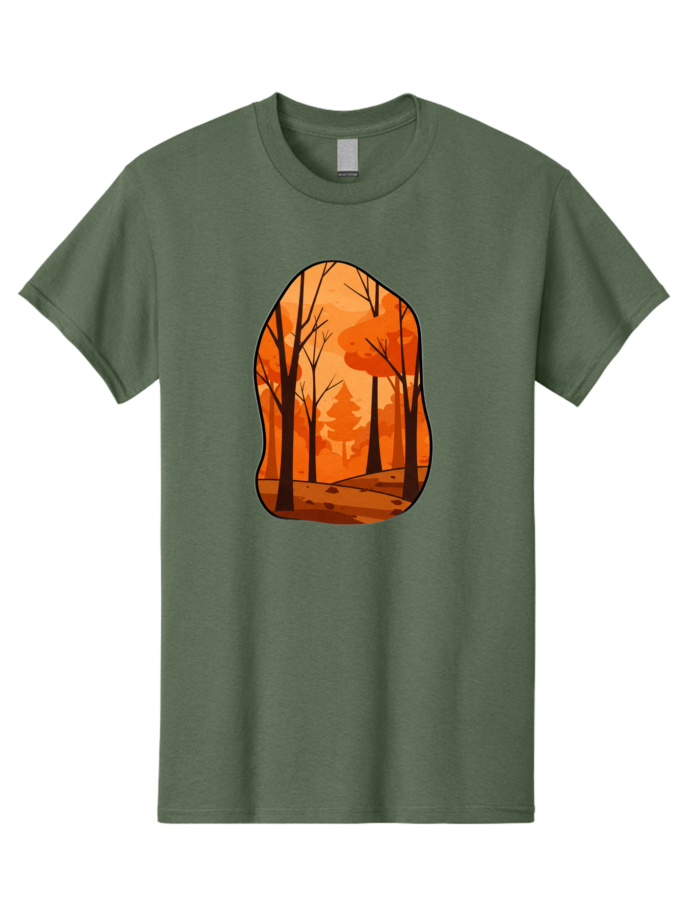 Forest-Scene-1 Men'S Graphic Tee, 100% Cotton, Comfortable Casual Summer Wear, Machine Washable, Vintage Camera, Old Camera, Antique Camera, Black Camera, Classic Photography, Photography Equipment, Nostalgic Device, Film Camera, Camera Art Baf099