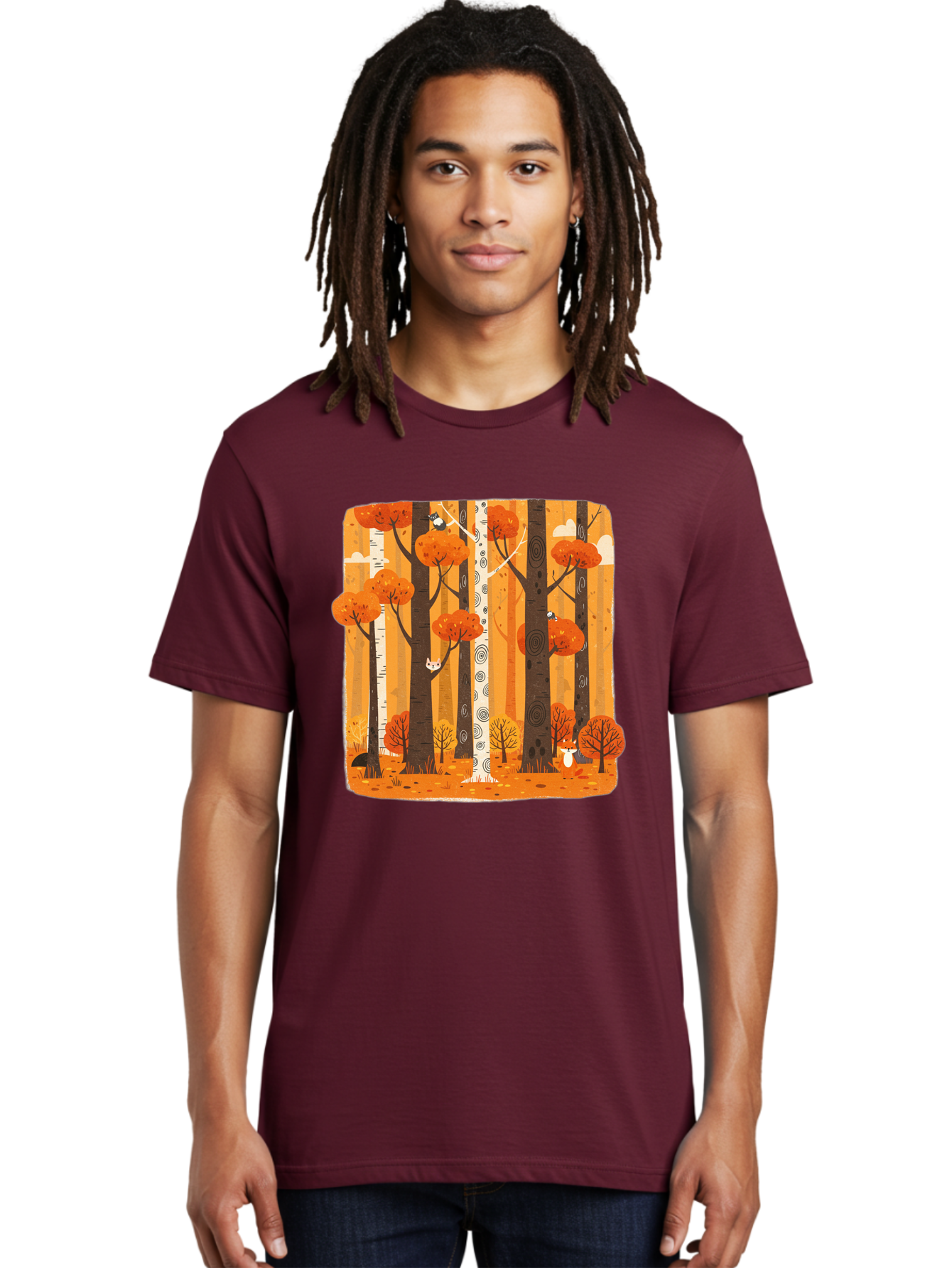 Forest-Scene Men'S Graphic Tee, 100% Cotton, Comfortable Casual Summer Wear, Machine Washable, Vintage Camera, Old Camera, Antique Camera, Black Camera, Classic Photography, Photography Equipment, Nostalgic Device, Film Camera, Camera Art Baf100