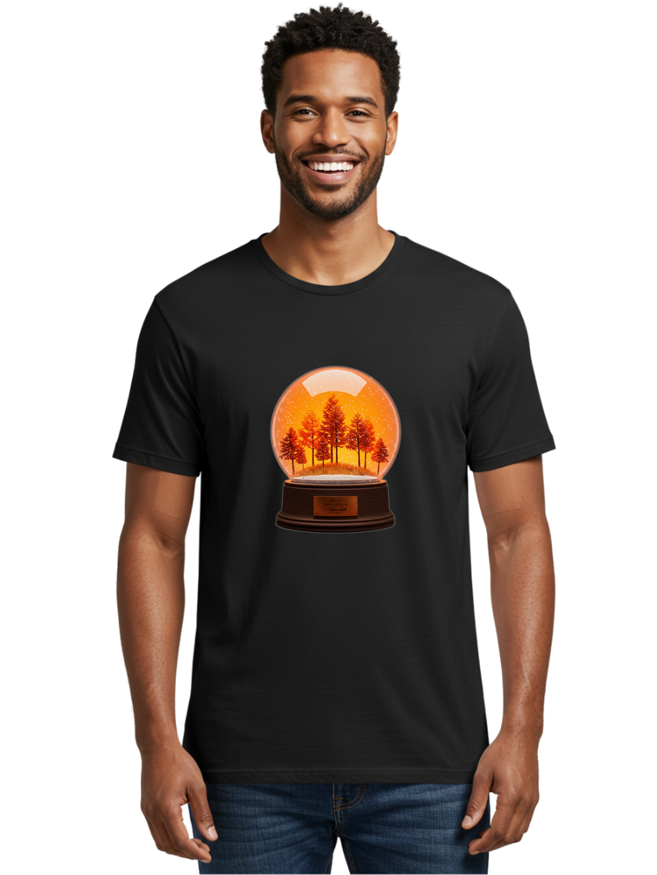 Forest-Snow-Globe Men'S Graphic Tee, 100% Cotton, Comfortable Casual Summer Wear, Machine Washable, Vintage Camera, Old Camera, Antique Camera, Black Camera, Classic Photography, Photography Equipment, Nostalgic Device, Film Camera, Camera Art Baf101