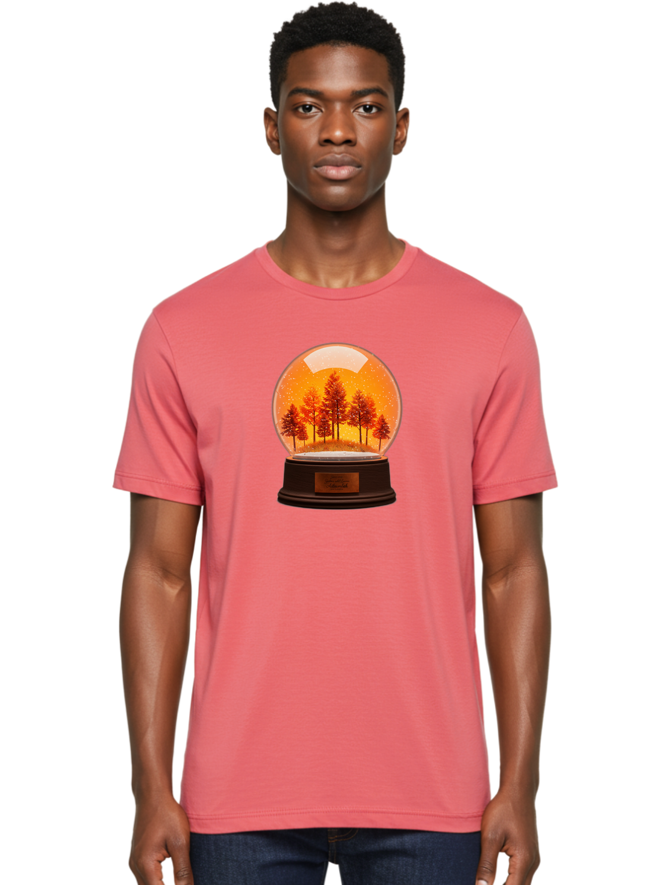Forest-Snow-Globe Men'S Graphic Tee, 100% Cotton, Comfortable Casual Summer Wear, Machine Washable, Vintage Camera, Old Camera, Antique Camera, Black Camera, Classic Photography, Photography Equipment, Nostalgic Device, Film Camera, Camera Art Baf101