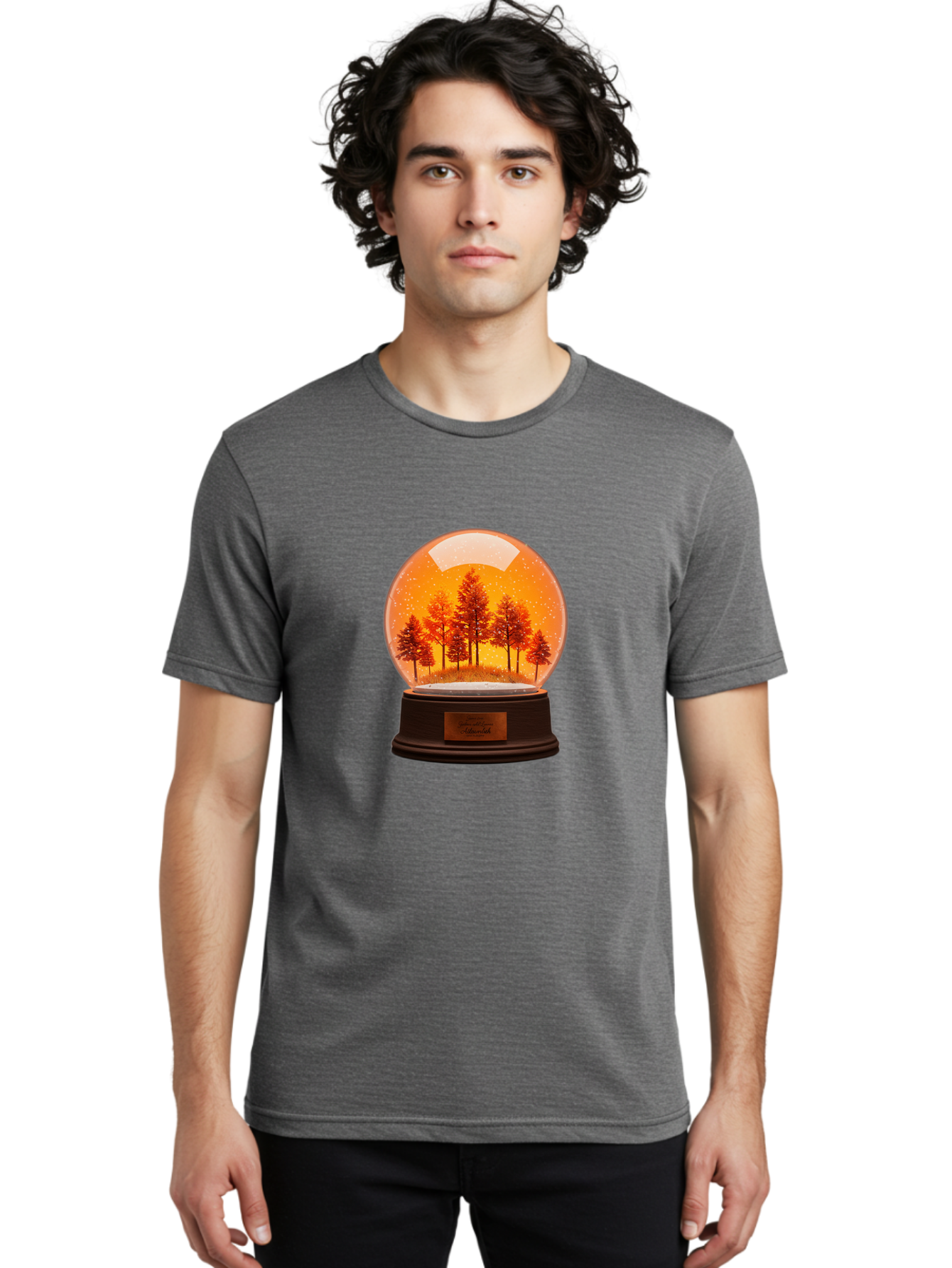 Forest-Snow-Globe Men'S Graphic Tee, 100% Cotton, Comfortable Casual Summer Wear, Machine Washable, Vintage Camera, Old Camera, Antique Camera, Black Camera, Classic Photography, Photography Equipment, Nostalgic Device, Film Camera, Camera Art Baf101