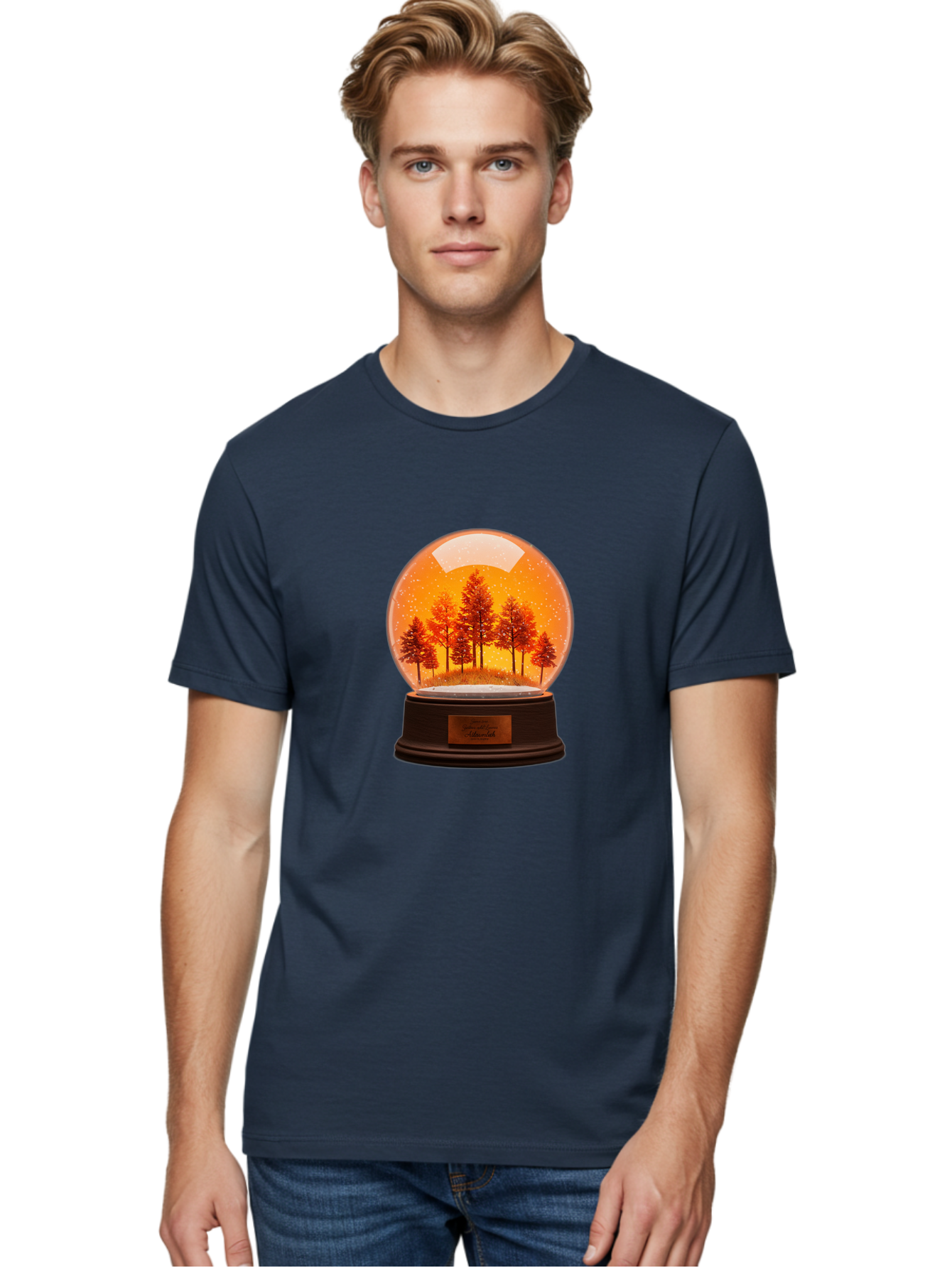 Forest-Snow-Globe Men'S Graphic Tee, 100% Cotton, Comfortable Casual Summer Wear, Machine Washable, Vintage Camera, Old Camera, Antique Camera, Black Camera, Classic Photography, Photography Equipment, Nostalgic Device, Film Camera, Camera Art Baf101