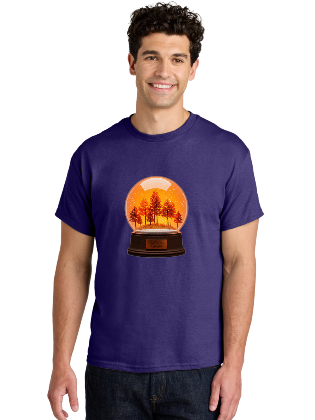 Forest-Snow-Globe Men'S Graphic Tee, 100% Cotton, Comfortable Casual Summer Wear, Machine Washable, Vintage Camera, Old Camera, Antique Camera, Black Camera, Classic Photography, Photography Equipment, Nostalgic Device, Film Camera, Camera Art Baf101