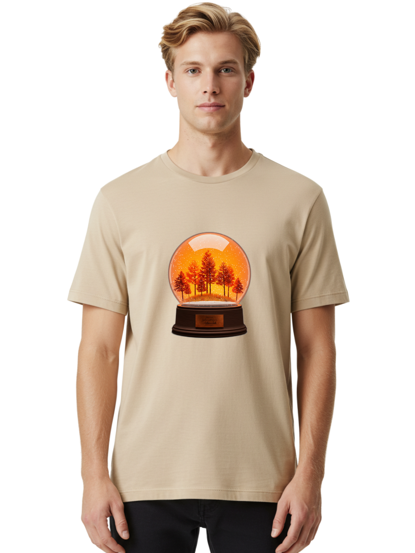 Forest-Snow-Globe Men'S Graphic Tee, 100% Cotton, Comfortable Casual Summer Wear, Machine Washable, Vintage Camera, Old Camera, Antique Camera, Black Camera, Classic Photography, Photography Equipment, Nostalgic Device, Film Camera, Camera Art Baf101