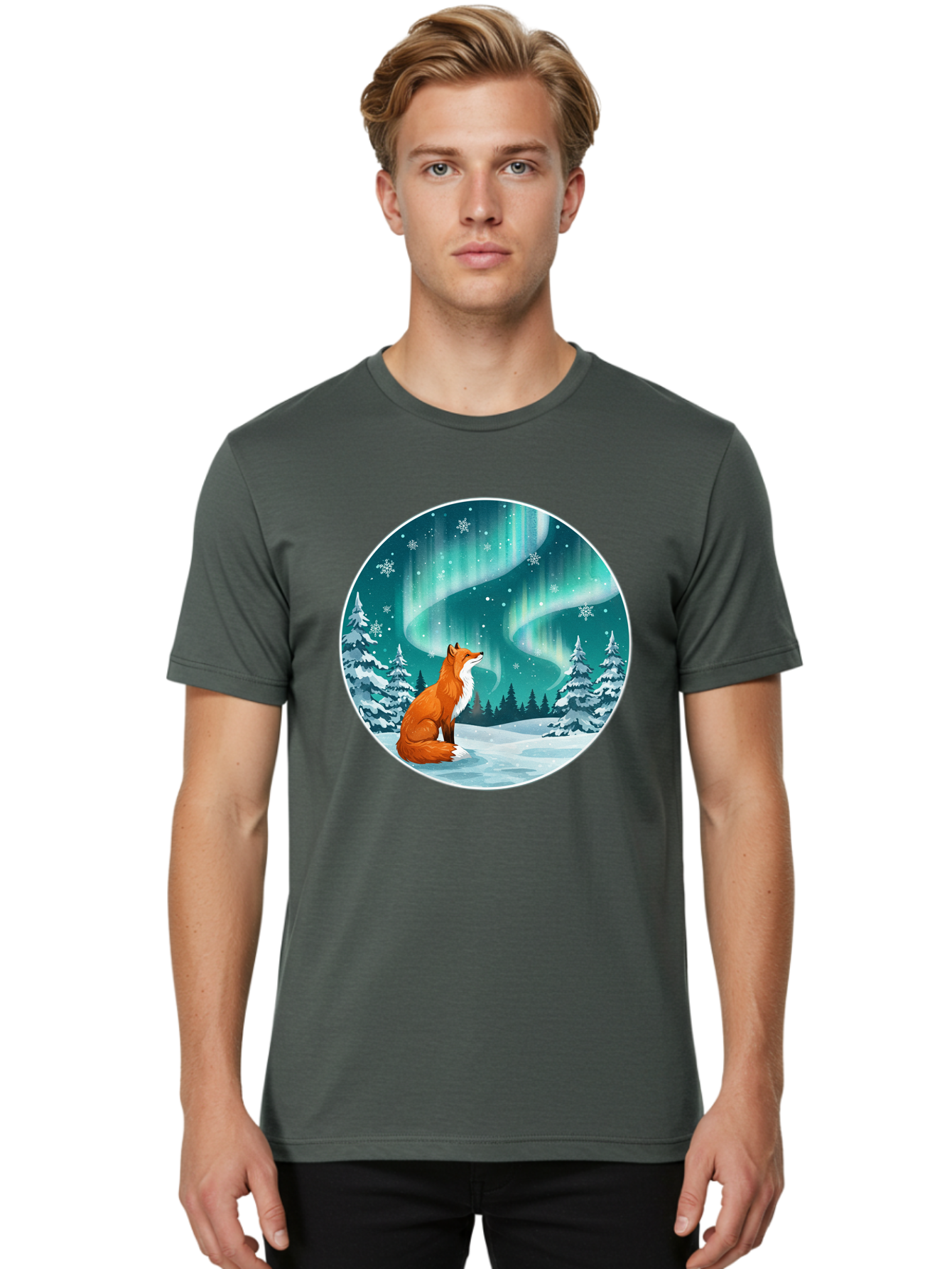 Fox-And-Northern-Lights Men'S Graphic Tee, 100% Cotton, Comfortable Casual Summer Wear, Machine Washable, Vintage Camera, Old Camera, Antique Camera, Black Camera, Classic Photography, Photography Equipment, Nostalgic Device, Film Camera, Baf105