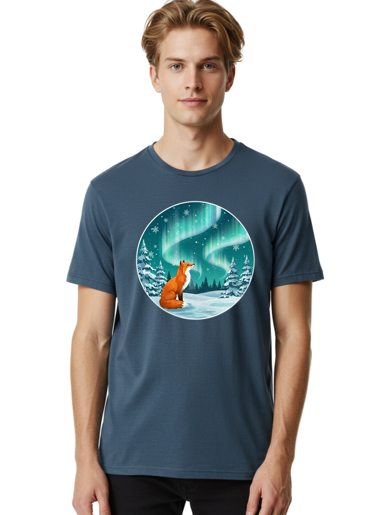Fox-And-Northern-Lights Men'S Graphic Tee, 100% Cotton, Comfortable Casual Summer Wear, Machine Washable, Vintage Camera, Old Camera, Antique Camera, Black Camera, Classic Photography, Photography Equipment, Nostalgic Device, Film Camera, Baf105