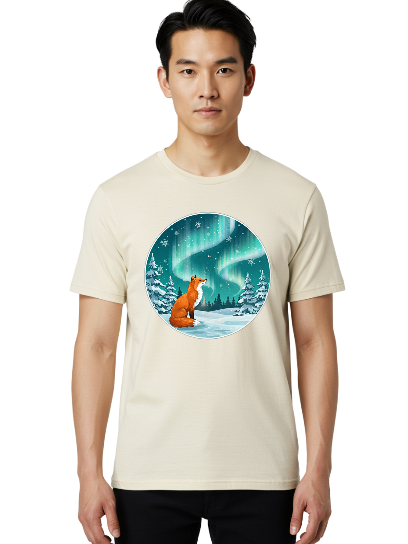 Fox-And-Northern-Lights Men'S Graphic Tee, 100% Cotton, Comfortable Casual Summer Wear, Machine Washable, Vintage Camera, Old Camera, Antique Camera, Black Camera, Classic Photography, Photography Equipment, Nostalgic Device, Film Camera, Baf105