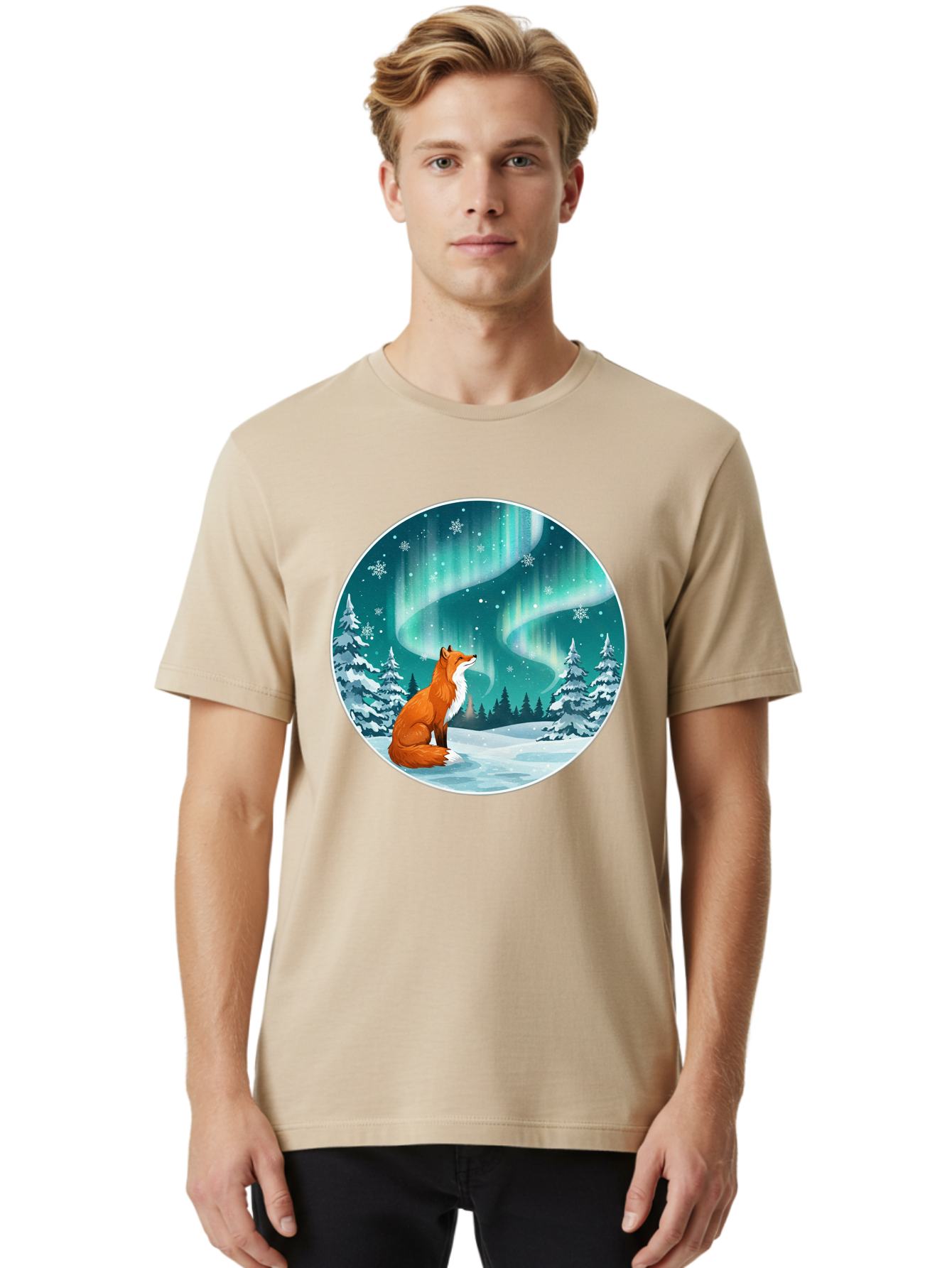 Fox-And-Northern-Lights Men'S Graphic Tee, 100% Cotton, Comfortable Casual Summer Wear, Machine Washable, Vintage Camera, Old Camera, Antique Camera, Black Camera, Classic Photography, Photography Equipment, Nostalgic Device, Film Camera, Baf105