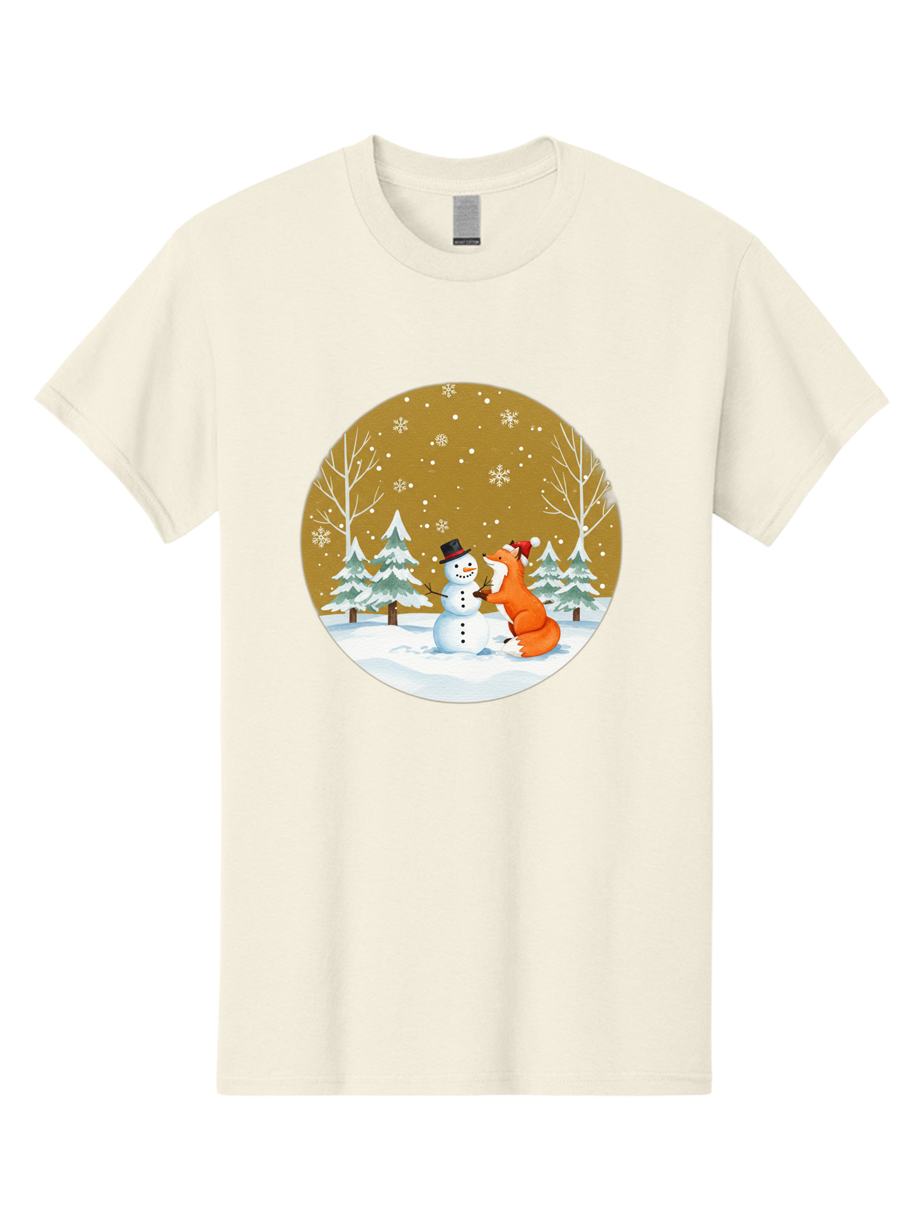 Fox-And-Snowman-Winter-Scene Men'S Graphic Tee, 100% Cotton, Comfortable Casual Summer Wear, Machine Washable, Vintage Camera, Old Camera, Antique Camera, Black Camera, Classic Photography, Photography Equipment, Nostalgic Device, Film Camera, Baf106