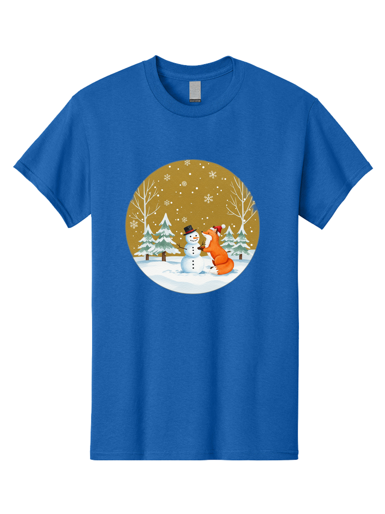 Fox-And-Snowman-Winter-Scene Men'S Graphic Tee, 100% Cotton, Comfortable Casual Summer Wear, Machine Washable, Vintage Camera, Old Camera, Antique Camera, Black Camera, Classic Photography, Photography Equipment, Nostalgic Device, Film Camera, Baf106